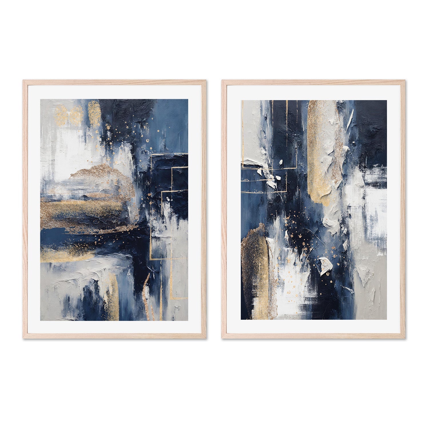 wall-art-print-canvas-poster-framed-Midnight with Gold, Style A & B, Set Of 2 , By Sally Ann Moss-6