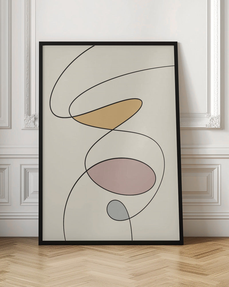 wall-art-print-canvas-poster-framed-Minimal graceful line art abstract , By Little Dean-3