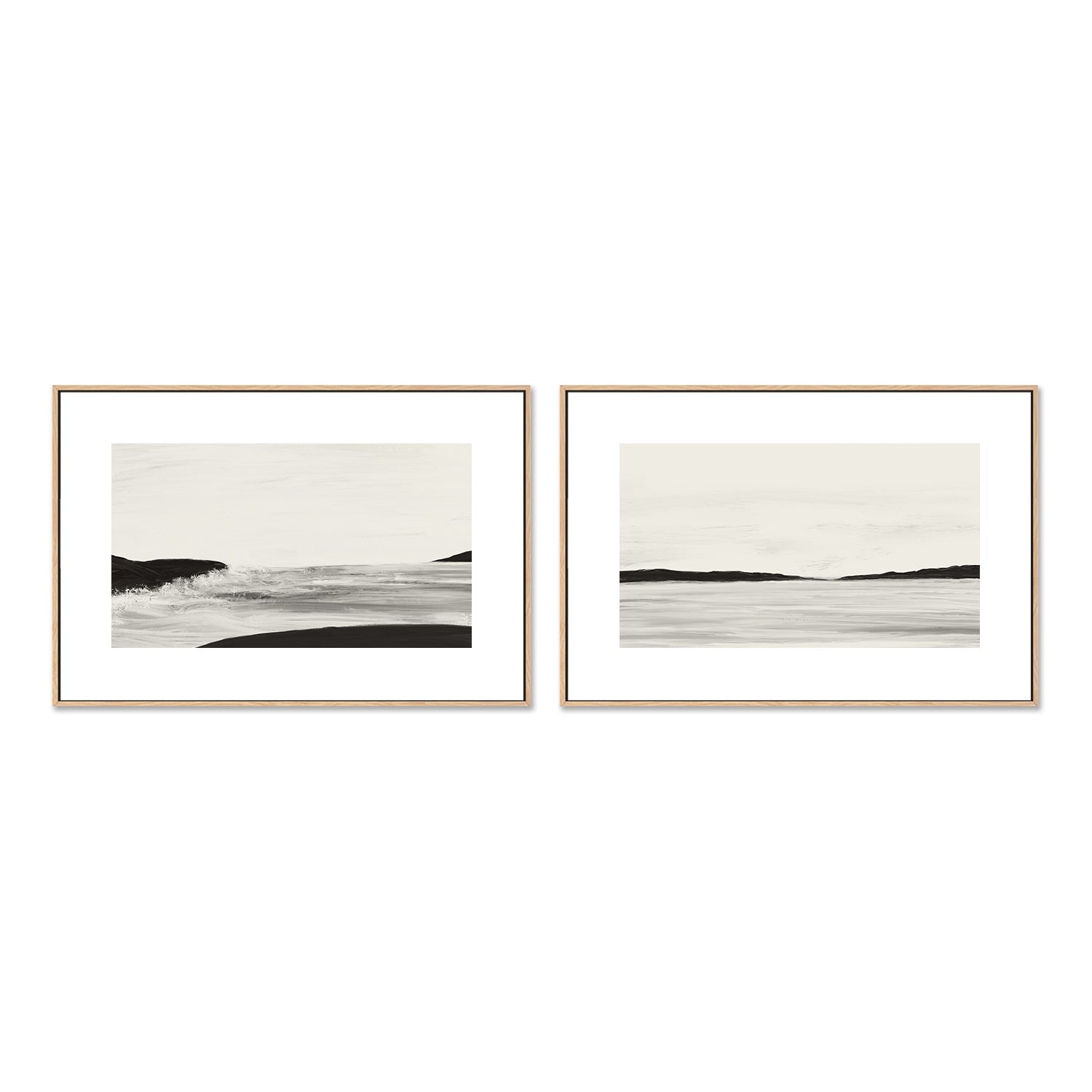 wall-art-print-canvas-poster-framed-Minimal Landscape, Style A & B, Set Of 2 , By Danushka Abeygoda-GIOIA-WALL-ART