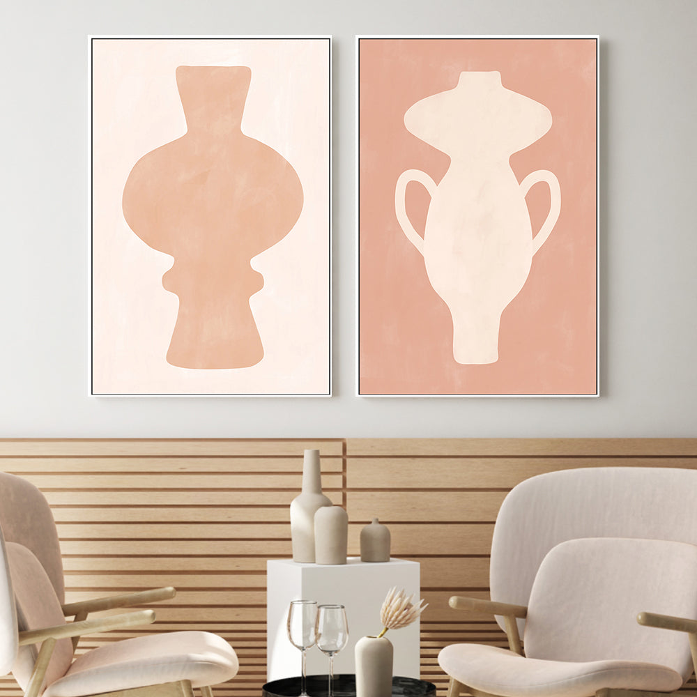 wall-art-print-canvas-poster-framed-Minimal Pottery, Set Of 2 , By Elena Ristova-GIOIA-WALL-ART