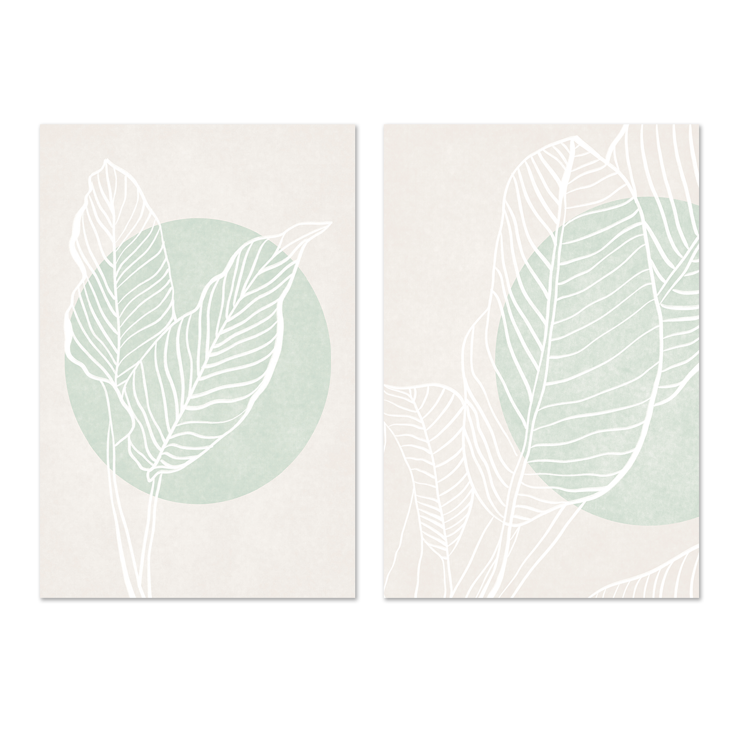 wall-art-print-canvas-poster-framed-Mint Green Harmony, Set Of 2 , By Caroline Cerrato-1