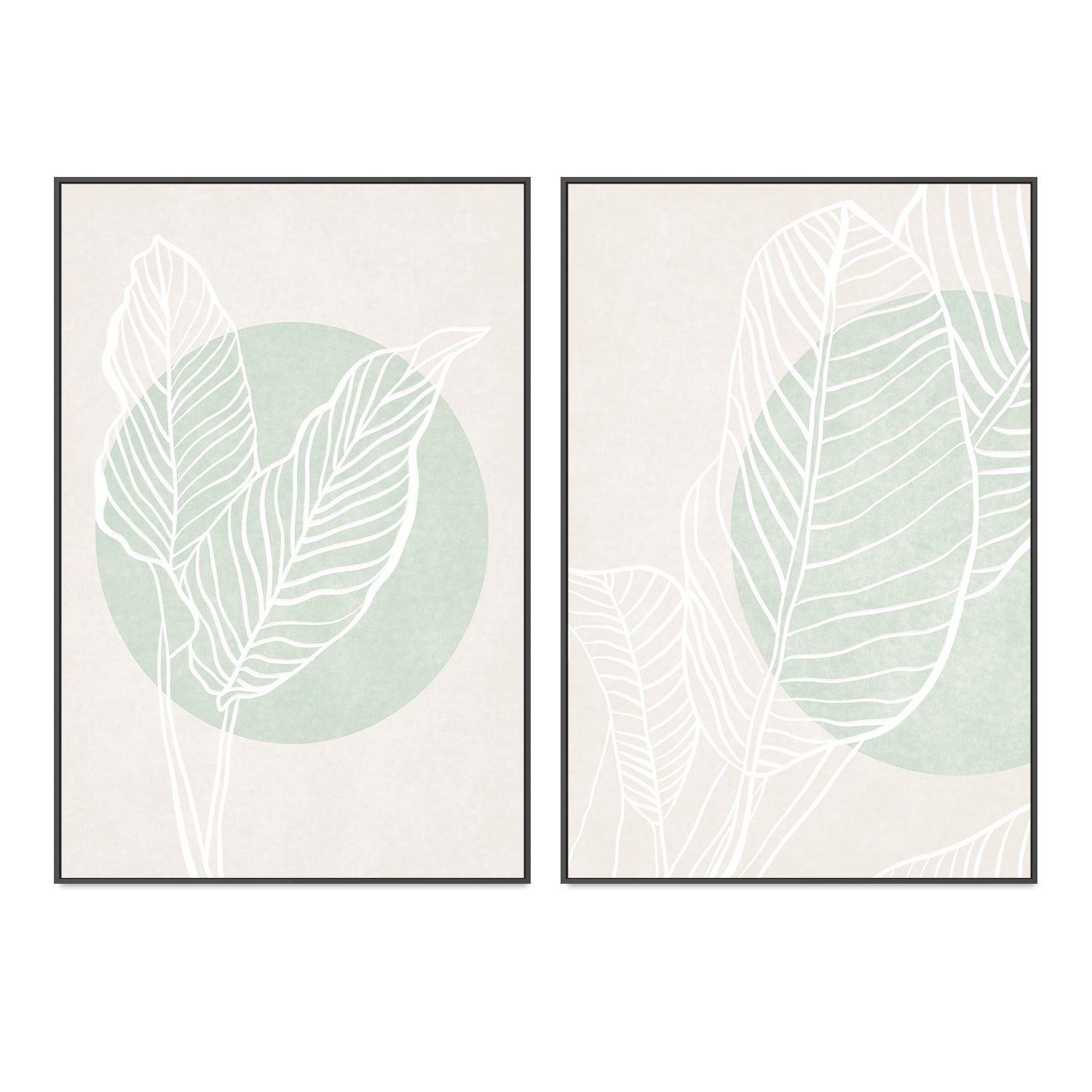 wall-art-print-canvas-poster-framed-Mint Green Harmony, Set Of 2 , By Caroline Cerrato-3