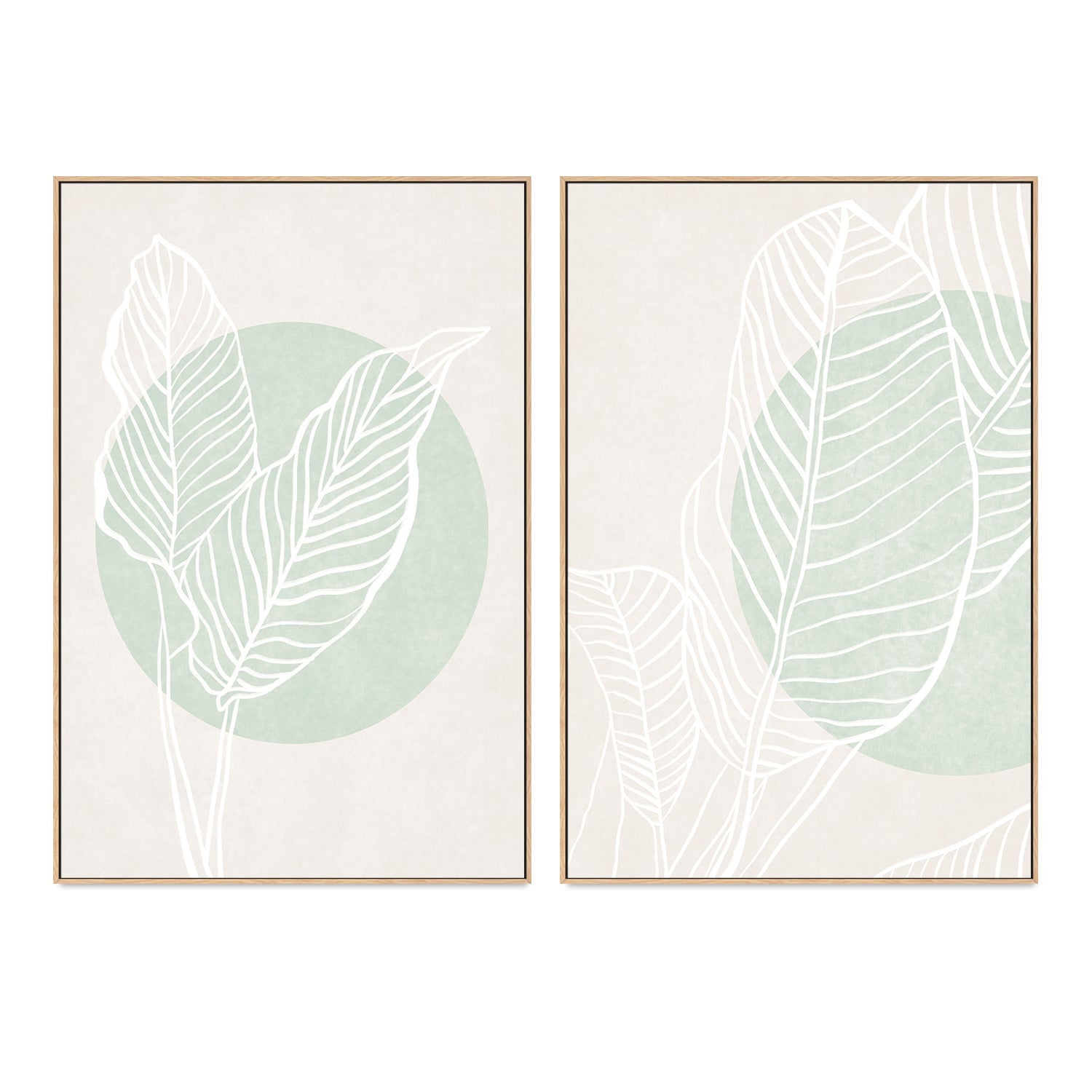 wall-art-print-canvas-poster-framed-Mint Green Harmony, Set Of 2 , By Caroline Cerrato-4