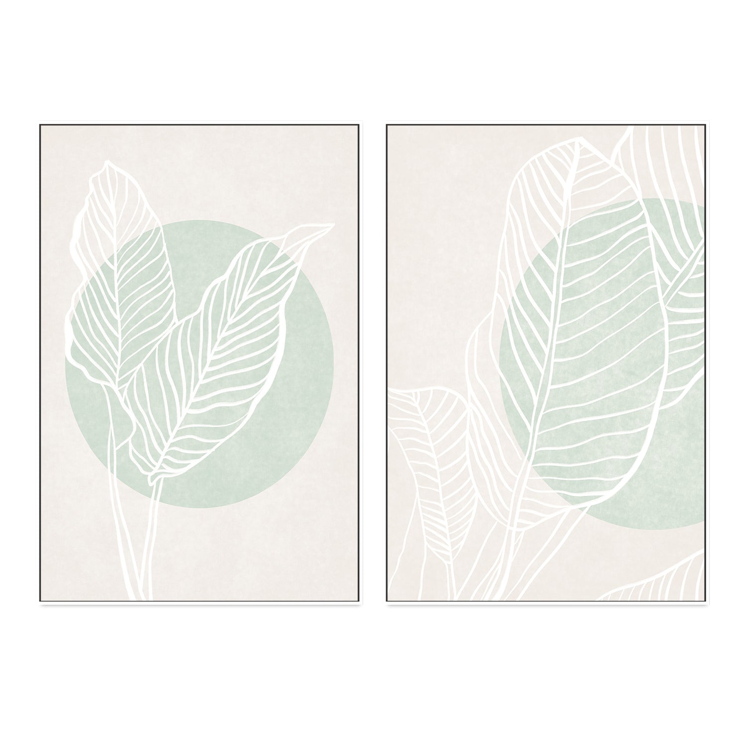 wall-art-print-canvas-poster-framed-Mint Green Harmony, Set Of 2 , By Caroline Cerrato-5