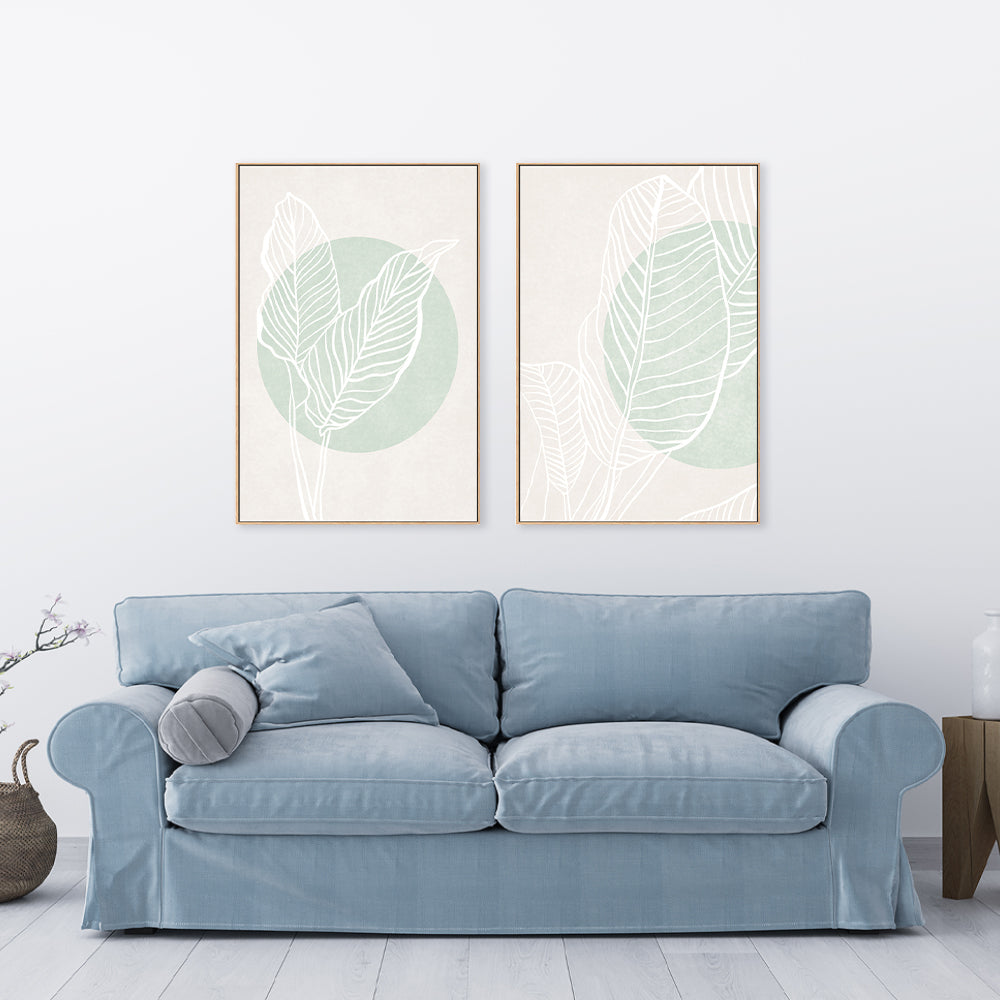 wall-art-print-canvas-poster-framed-Mint Green Harmony, Set Of 2 , By Caroline Cerrato-7