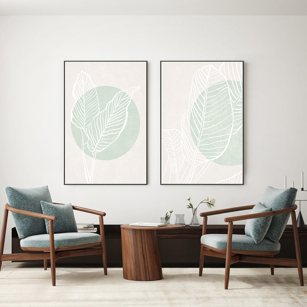 wall-art-print-canvas-poster-framed-Mint Green Harmony, Set Of 2 , By Caroline Cerrato-8