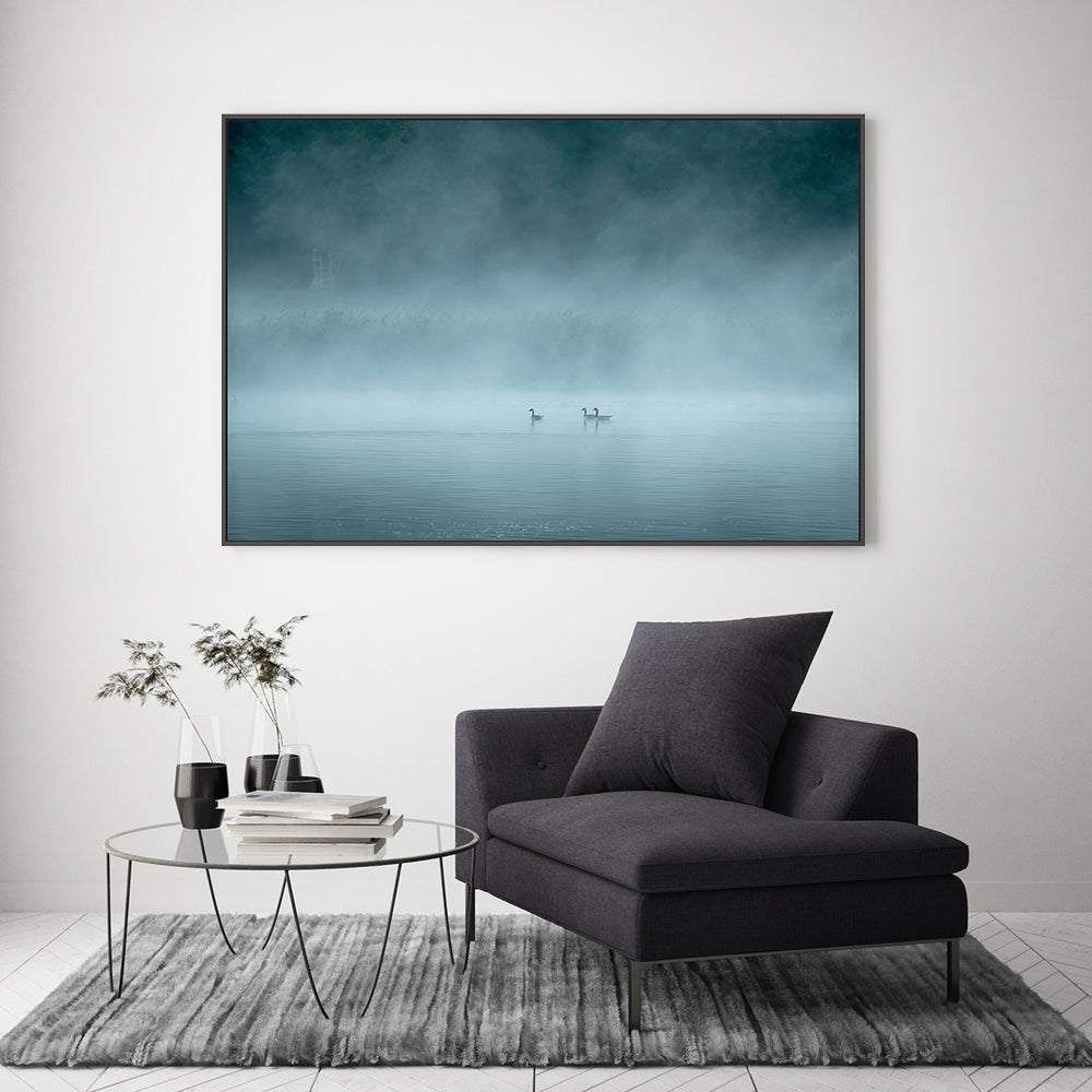 wall-art-print-canvas-poster-framed-Misty Lake , By Christian Lindsten-GIOIA-WALL-ART