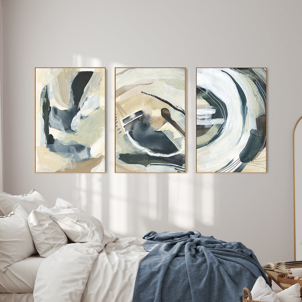 wall-art-print-canvas-poster-framed-Mixed Emotions, Style A, B & C, Set Of 3-by-Emily Wood-Gioia Wall Art