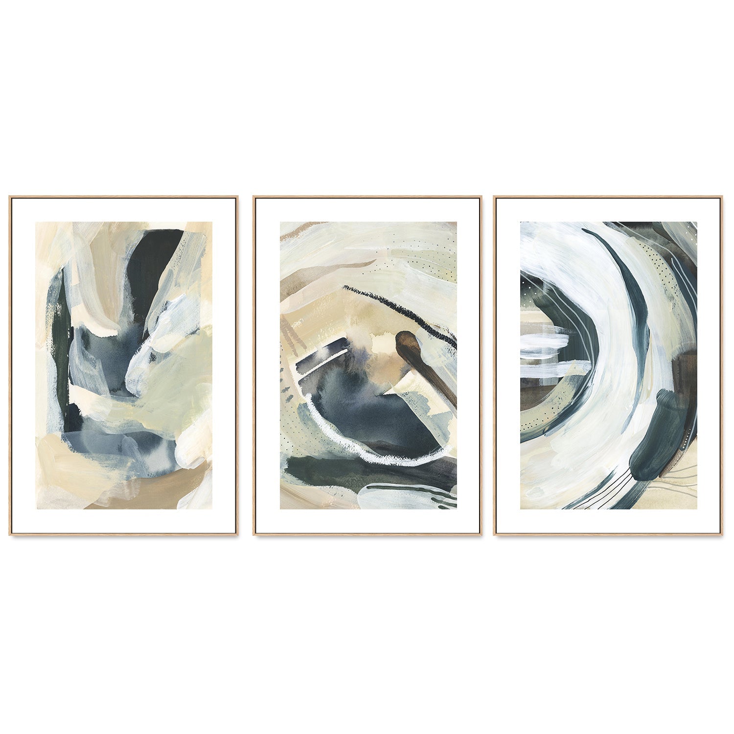 wall-art-print-canvas-poster-framed-Mixed Emotions, Style A, B & C, Set Of 3-by-Emily Wood-Gioia Wall Art