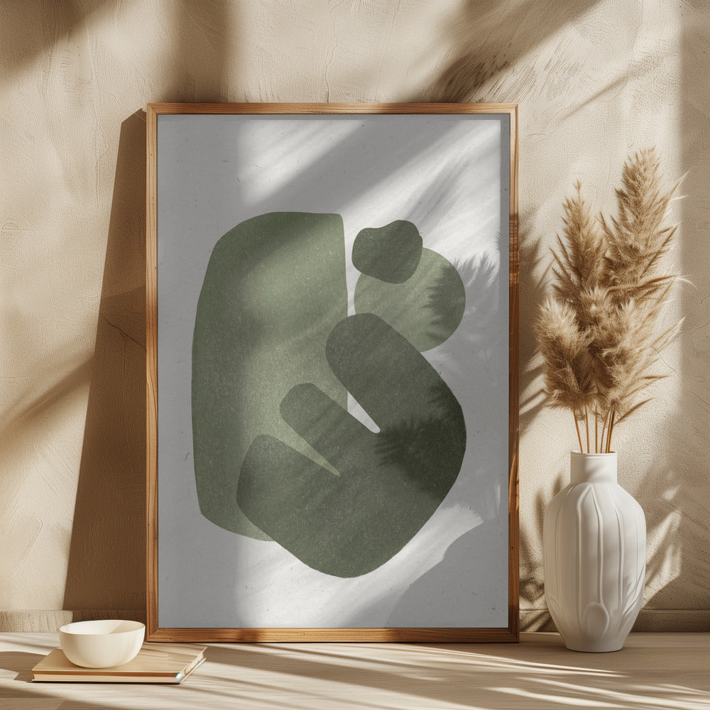 wall-art-print-canvas-poster-framed-Modern Green Shapes , By THE MIUUS STUDIO-2