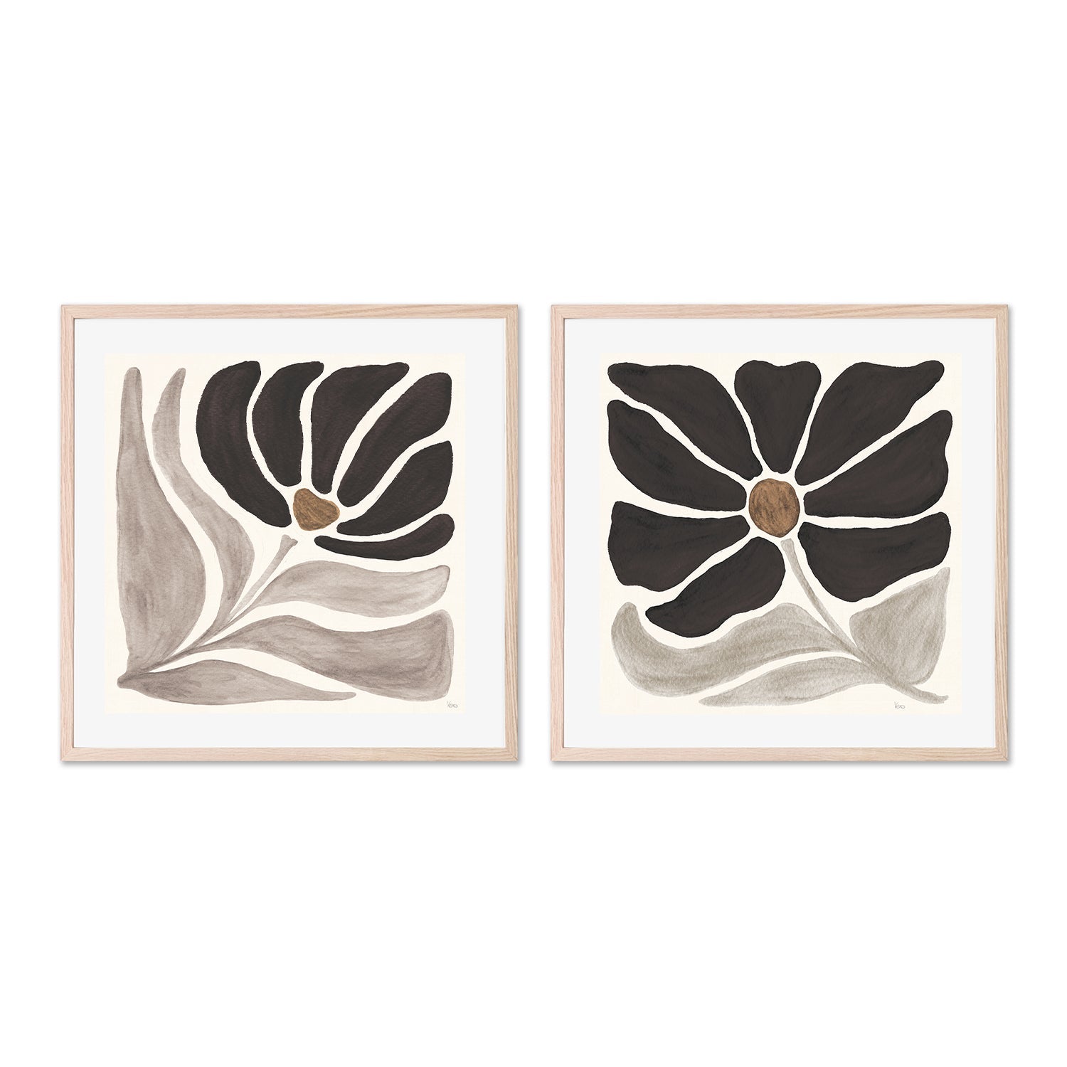 wall-art-print-canvas-poster-framed-Modern Petals, Style C & D, Set Of 2 , By Veronique Charron-6