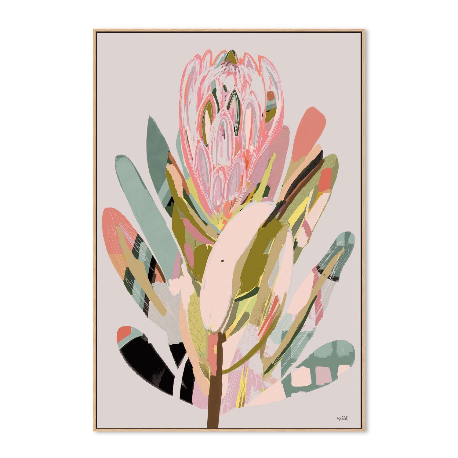 wall-art-print-canvas-poster-framed-Modern Protea , By Inkheart Designs-4