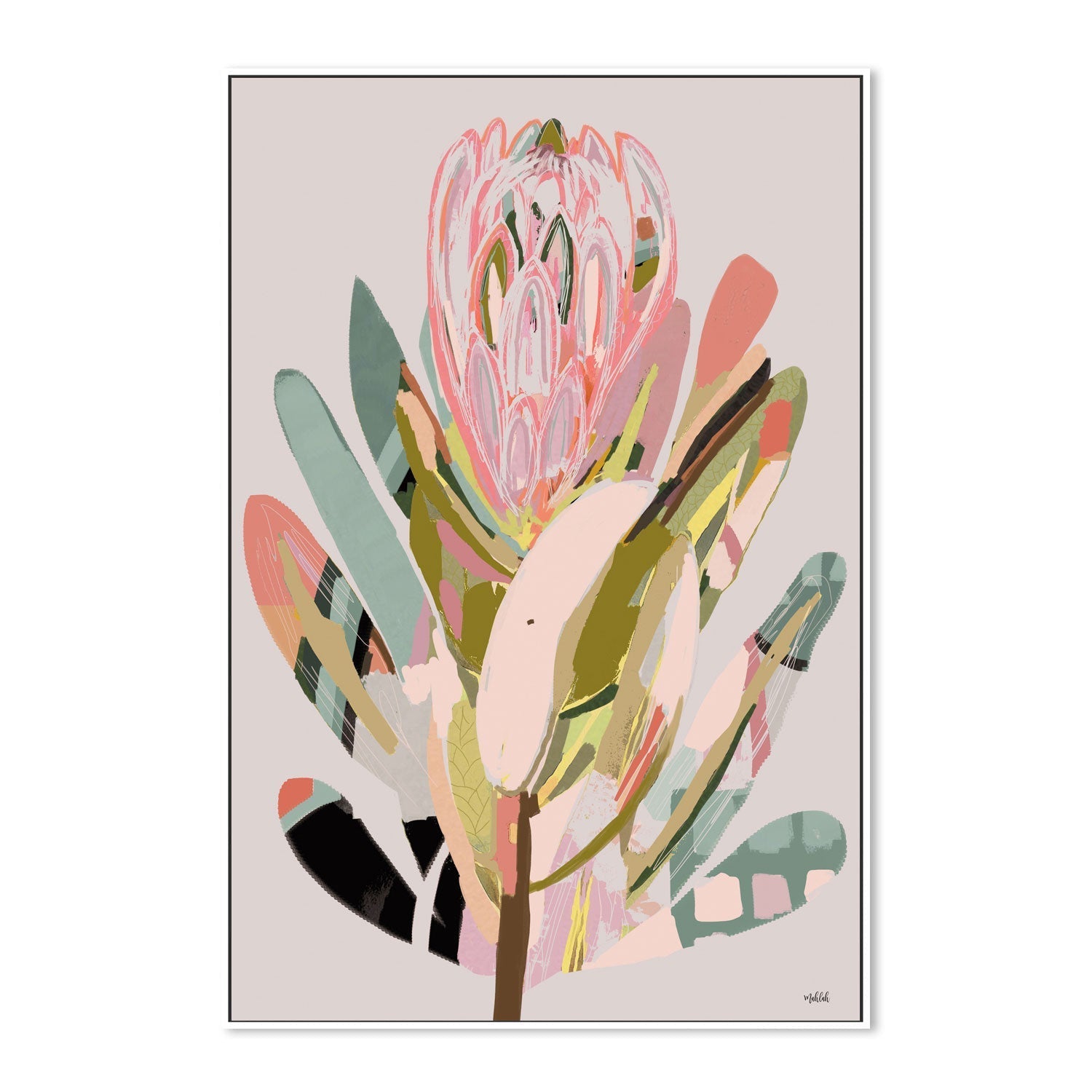 wall-art-print-canvas-poster-framed-Modern Protea , By Inkheart Designs-5