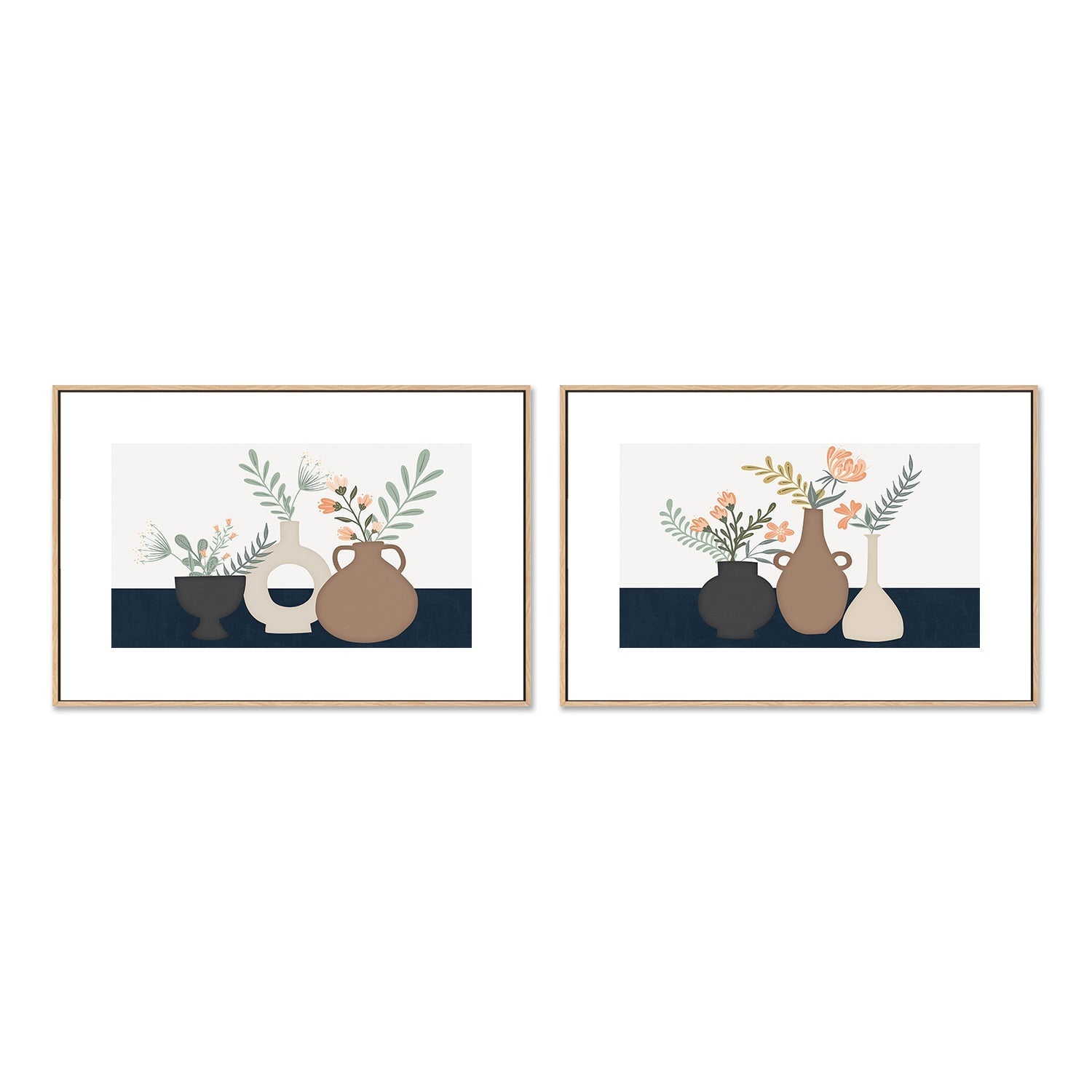 wall-art-print-canvas-poster-framed-Modern Still Life, Style A & B, Set Of 2 , By Nina Blue-6