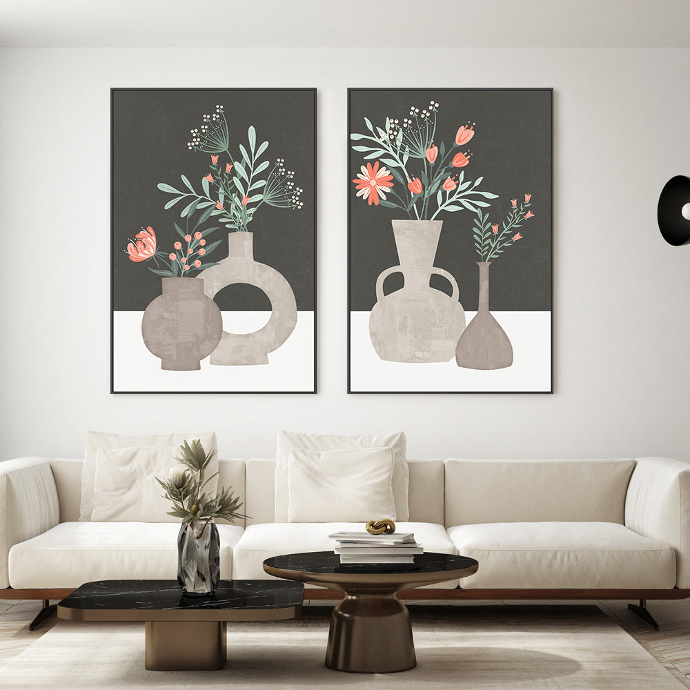 wall-art-print-canvas-poster-framed-Modern Still Life, Style C & D, Set Of 2 , By Nina Blue-2