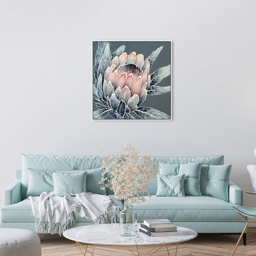 wall-art-print-canvas-poster-framed-Monochrome Protea-by-Ekaterina Prisich-Gioia Wall Art