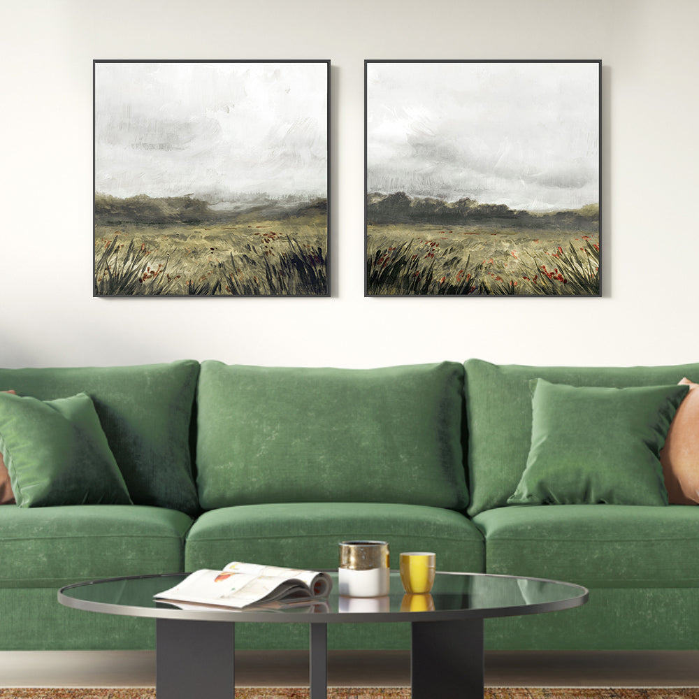 wall-art-print-canvas-poster-framed-Moody Landscape, Style A & B, Set Of 2 , By Nina Blue-2