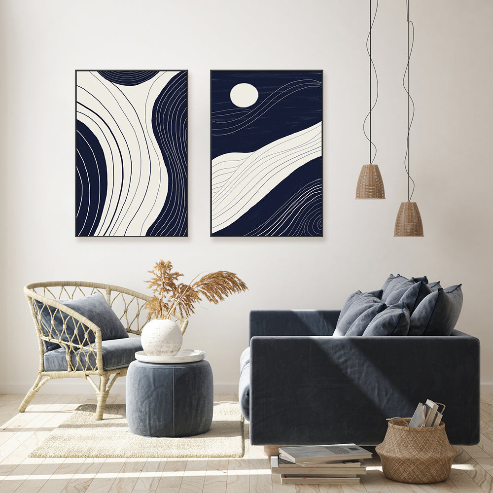 wall-art-print-canvas-poster-framed-Moon River Land & Moonlight Motion, Set Of 2 , By Danushka Abeygoda-GIOIA-WALL-ART