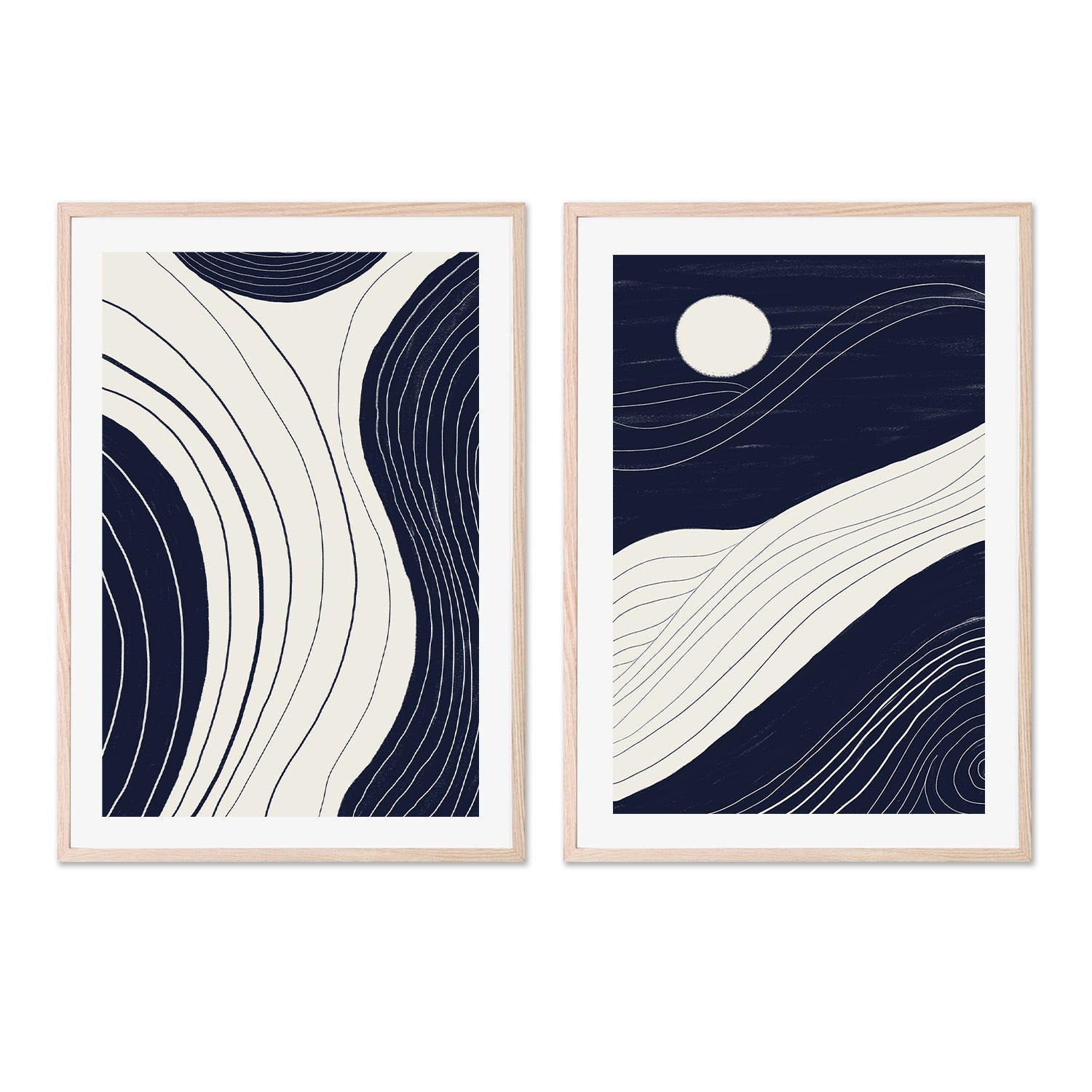 wall-art-print-canvas-poster-framed-Moon River Land & Moonlight Motion, Set Of 2 , By Danushka Abeygoda-GIOIA-WALL-ART