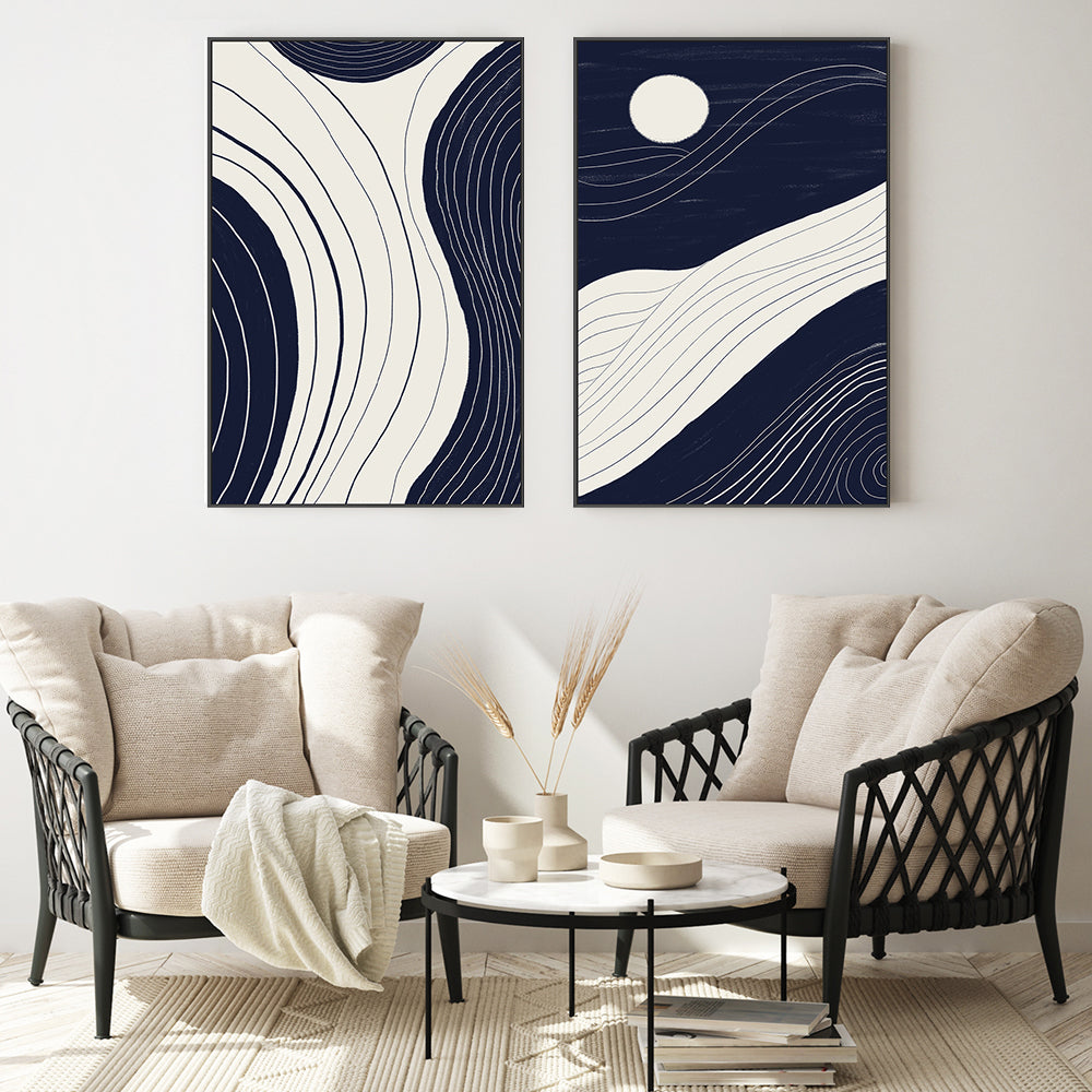 wall-art-print-canvas-poster-framed-Moon River Land & Moonlight Motion, Set Of 2 , By Danushka Abeygoda-GIOIA-WALL-ART