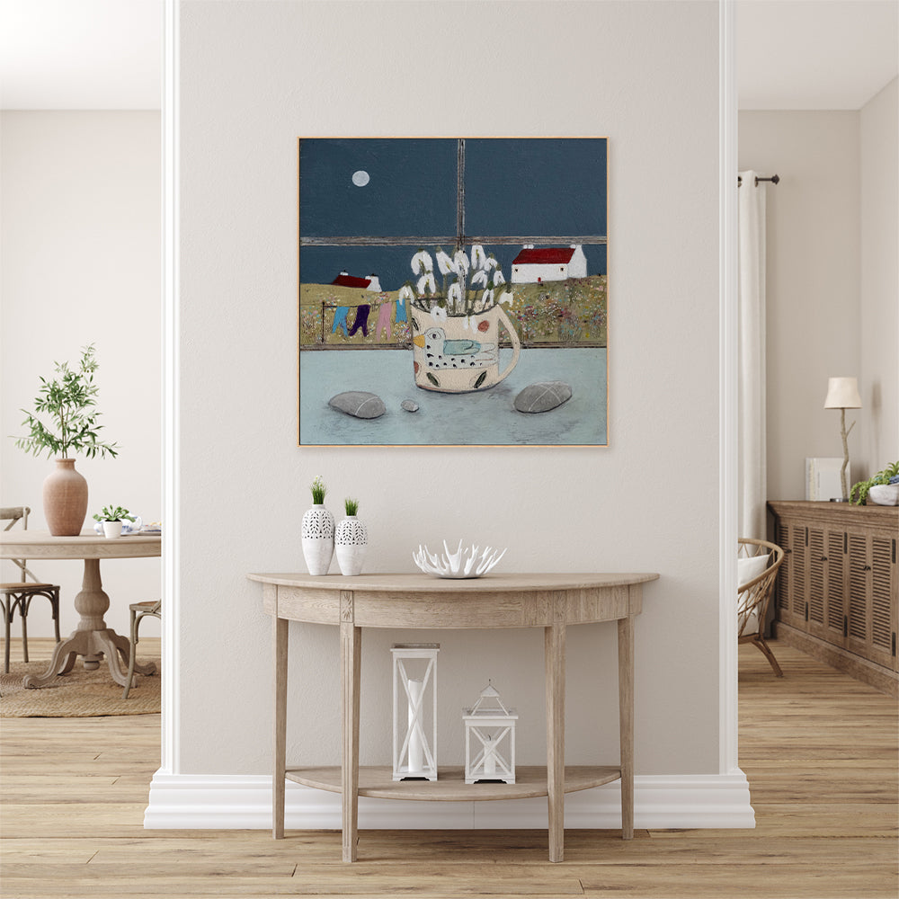 wall-art-print-canvas-poster-framed-Moonlight Snowdrops , By Louise O'hara-7