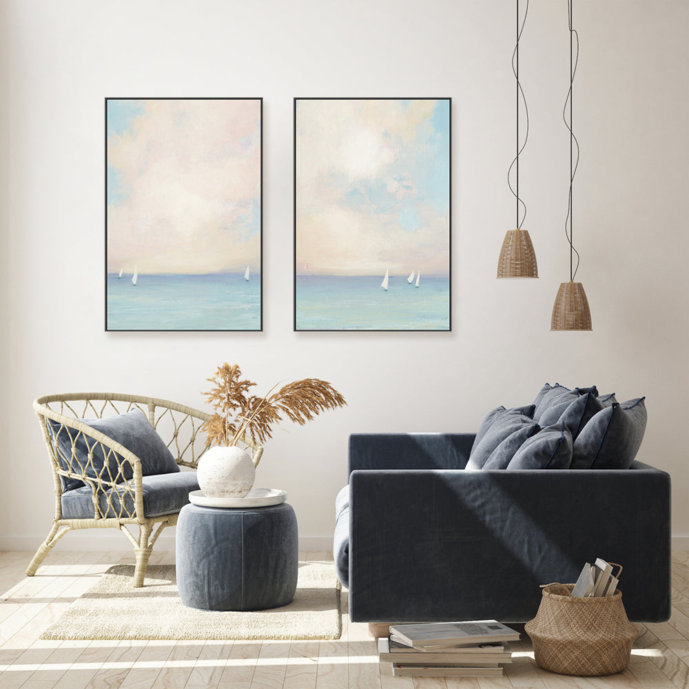 wall-art-print-canvas-poster-framed-Morning Sail, Set of 2-by-Julia Purinton-Gioia Wall Art