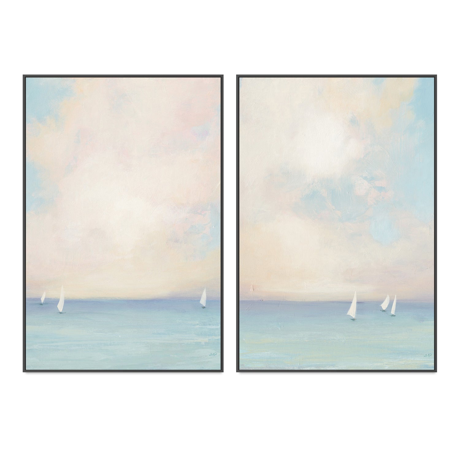 wall-art-print-canvas-poster-framed-Morning Sail, Set of 2-by-Julia Purinton-Gioia Wall Art