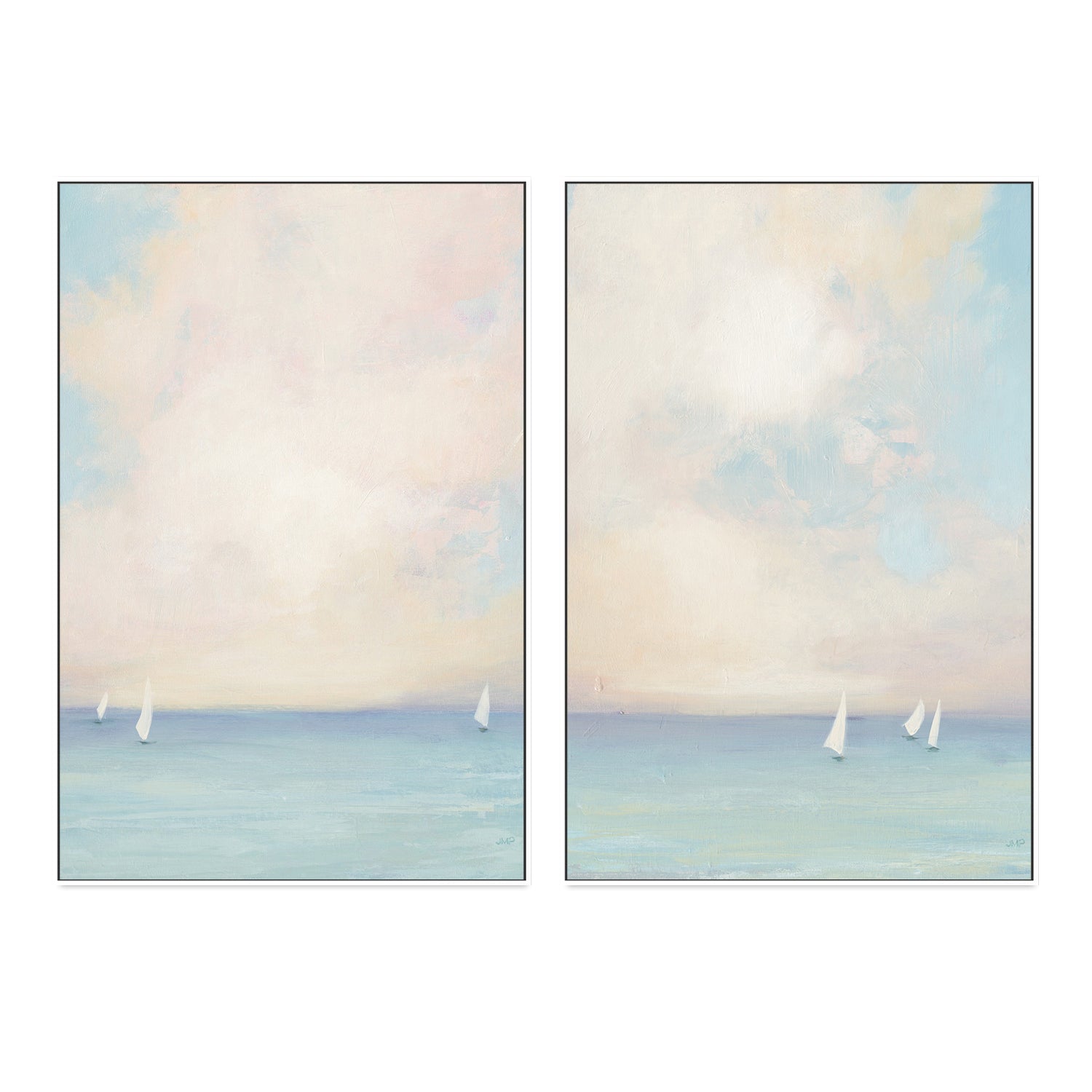 wall-art-print-canvas-poster-framed-Morning Sail, Set of 2-by-Julia Purinton-Gioia Wall Art