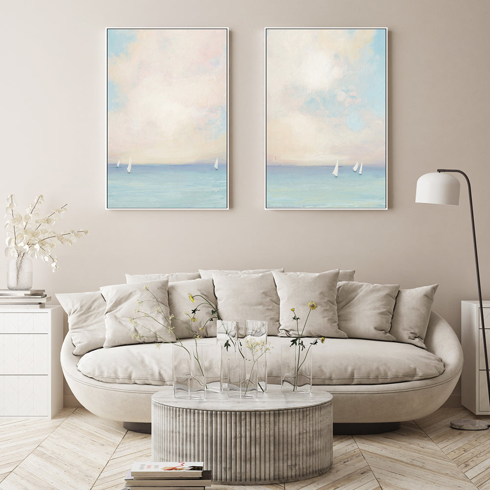 wall-art-print-canvas-poster-framed-Morning Sail, Set of 2-by-Julia Purinton-Gioia Wall Art