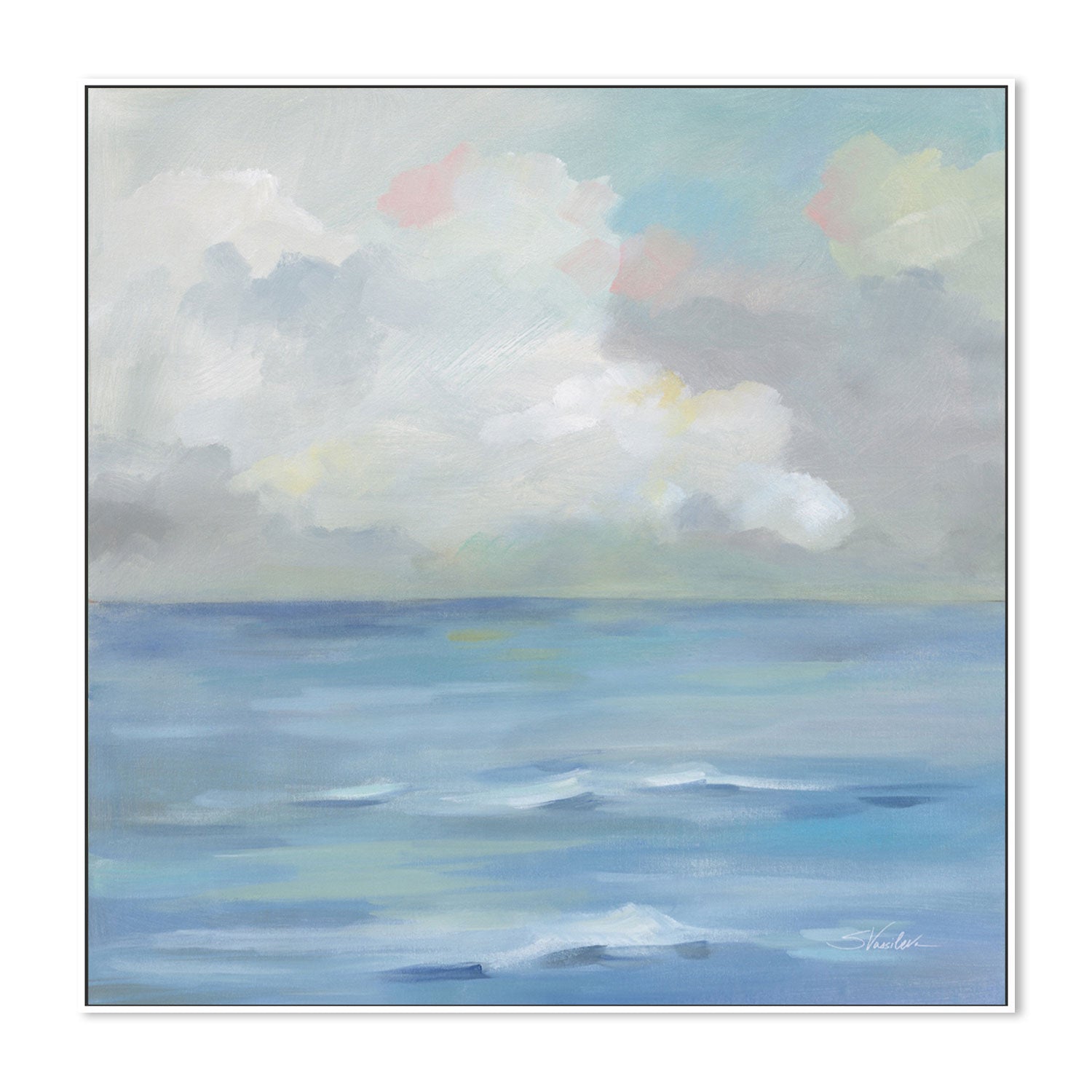 wall-art-print-canvas-poster-framed-Morning Seaside Clouds-by-Silvia Vassileva-Gioia Wall Art