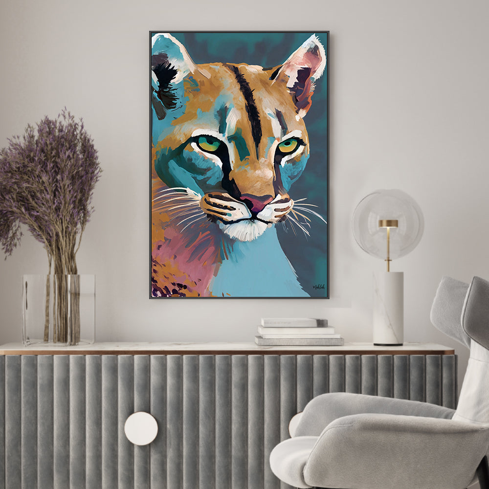 wall-art-print-canvas-poster-framed-Mountain Lion , By Inkheart Designs-2