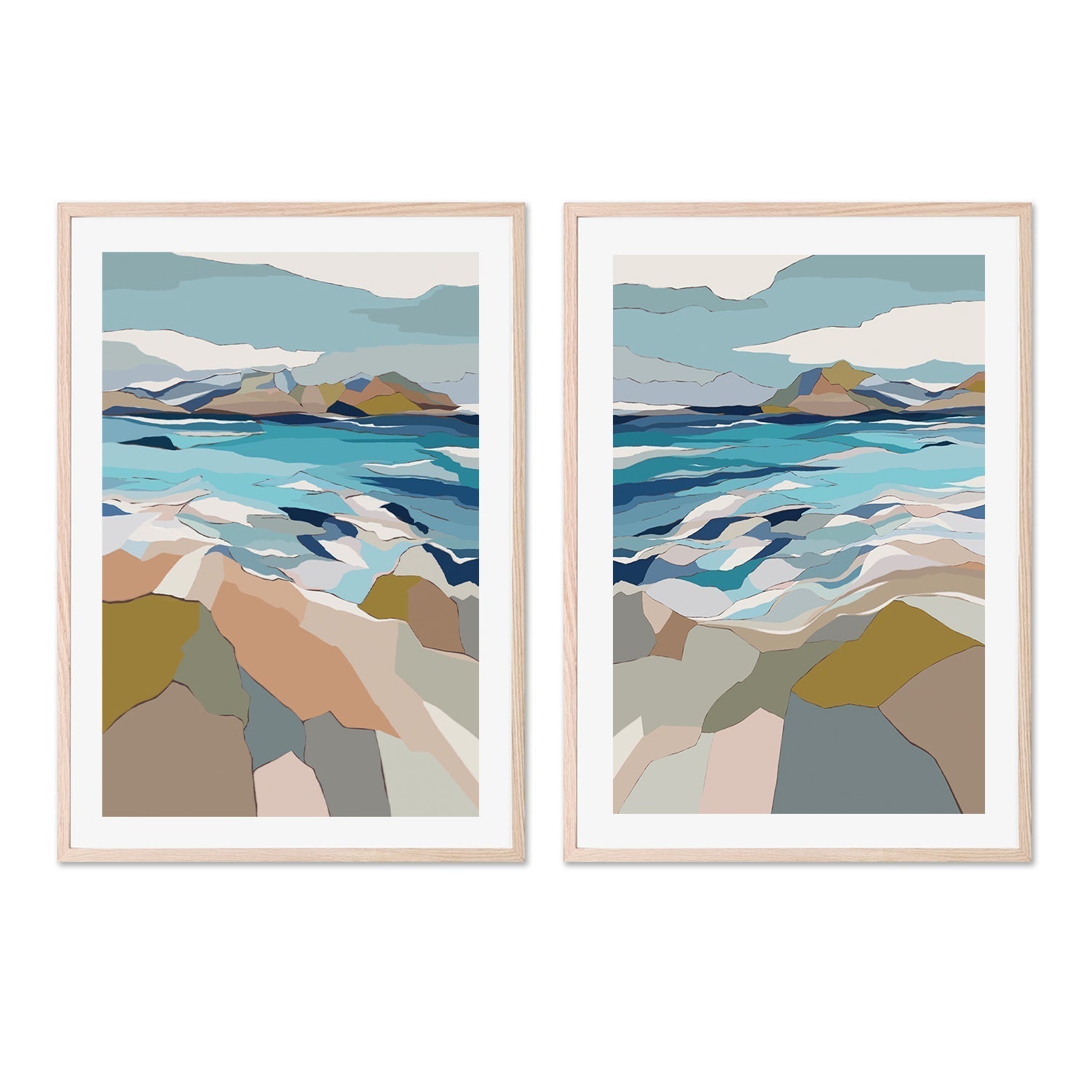 wall-art-print-canvas-poster-framed-Mountainous Wonder, Style A & B, Set Of 2 , By Nikita Jariwala-GIOIA-WALL-ART