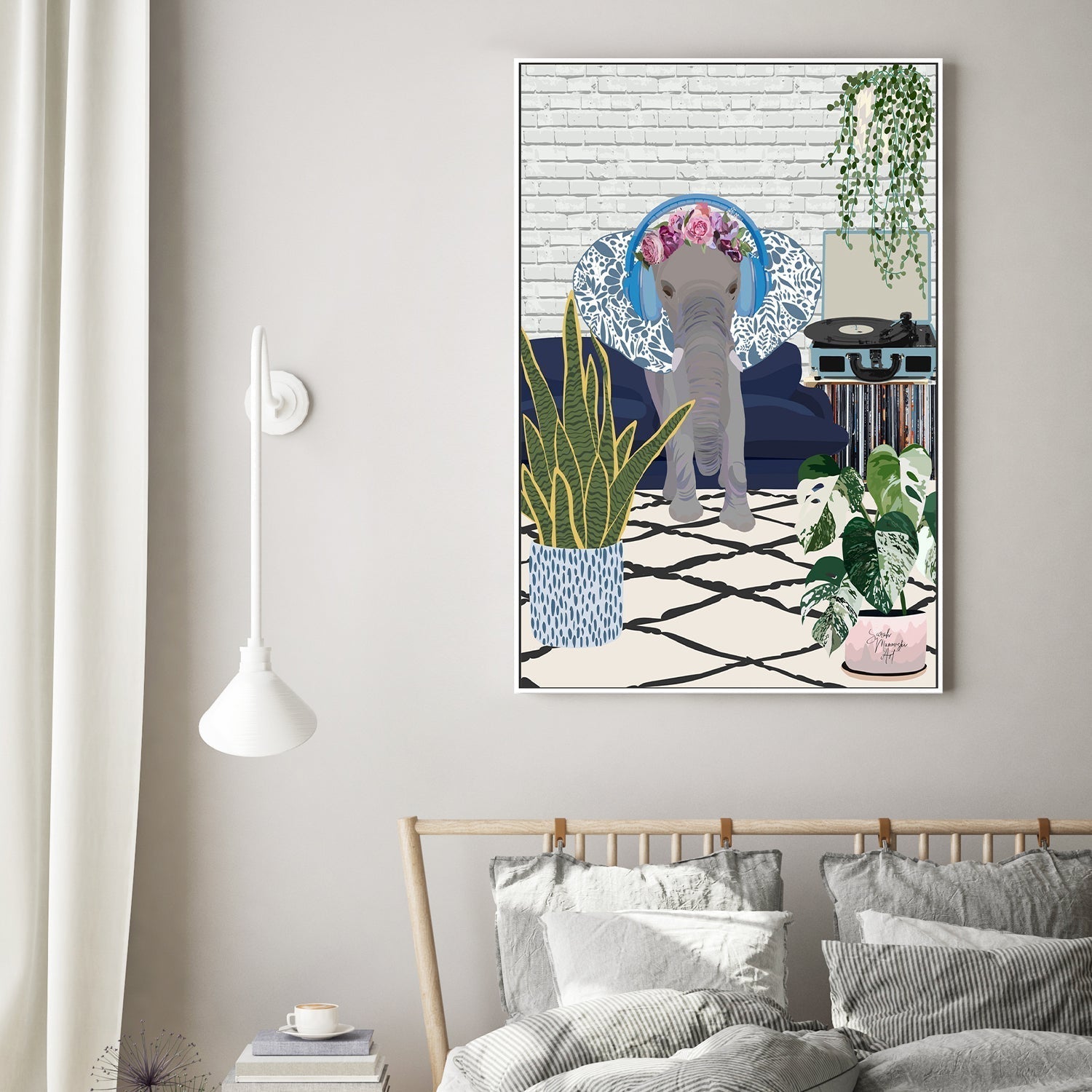 wall-art-print-canvas-poster-framed-Musical Elephant , By Sarah Manovski-GIOIA-WALL-ART