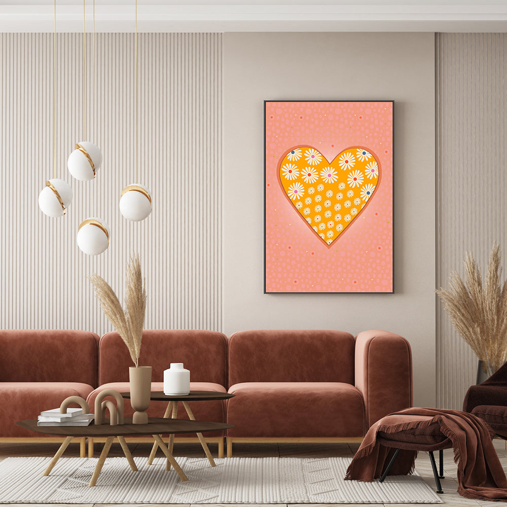 wall-art-print-canvas-poster-framed-Mustard Heart , By Unratio-7