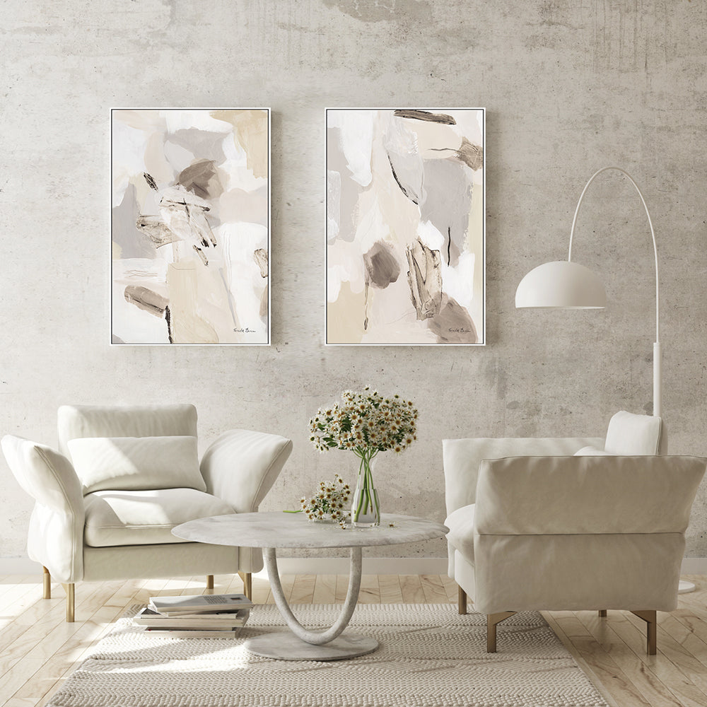 wall-art-print-canvas-poster-framed-Muted, Style A & B, Set Of 2 , By Farida Zaman-GIOIA-WALL-ART