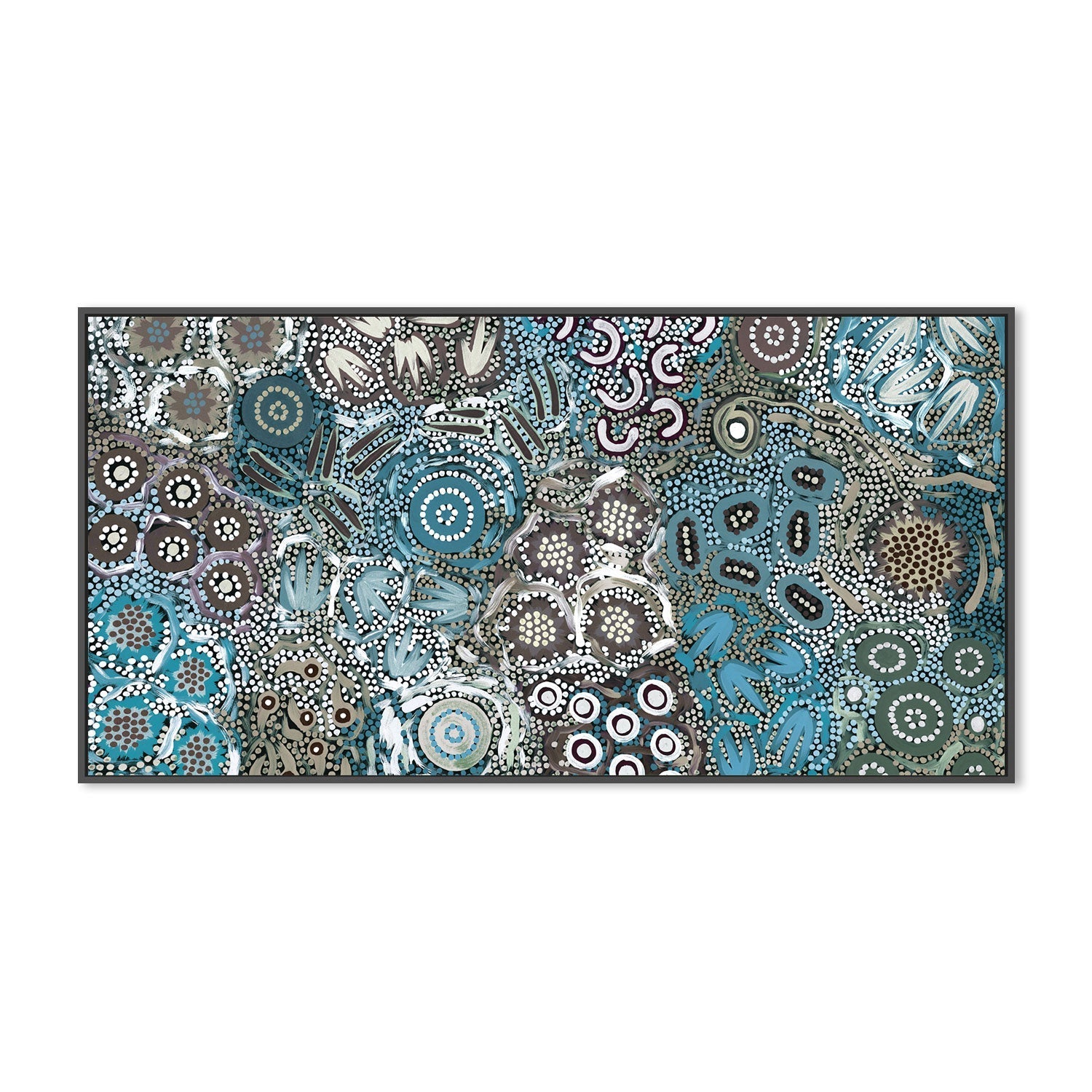 wall-art-print-canvas-poster-framed-My Great Great Grandmothers Land, Style A, Teal Tone , By Azeza Possum-3