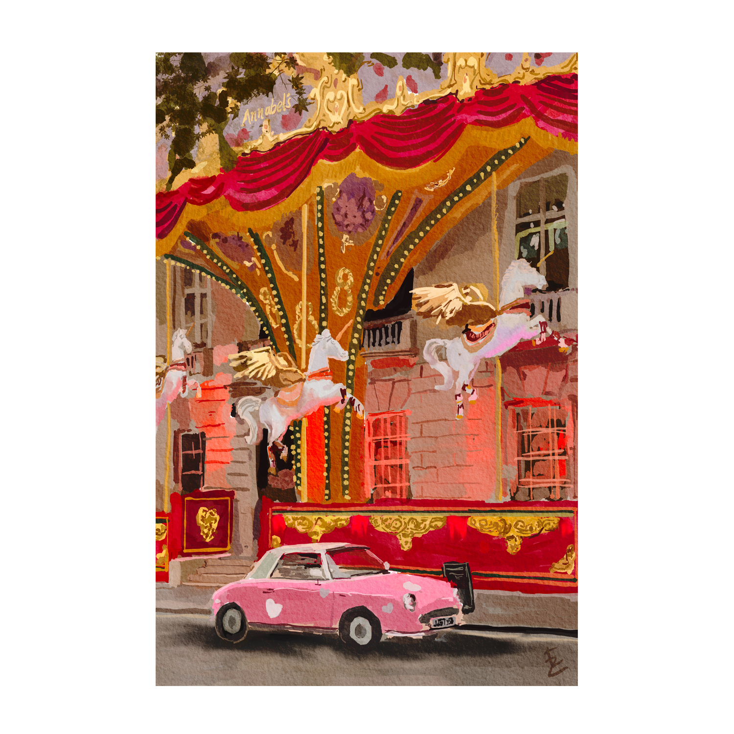 wall-art-print-canvas-poster-framed-My Pink Annabels Car , By Ekaterina Zagorska-1