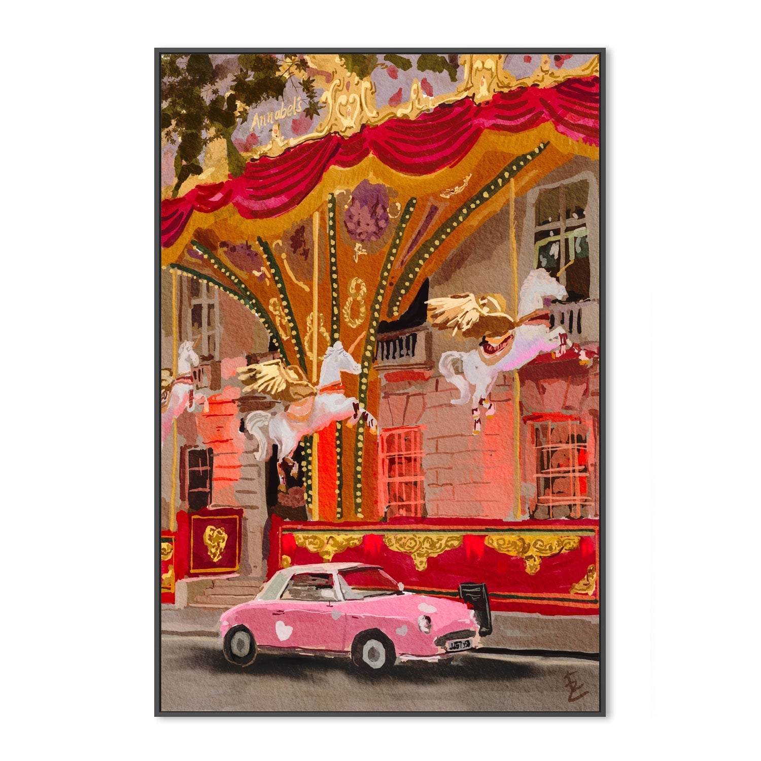 wall-art-print-canvas-poster-framed-My Pink Annabels Car , By Ekaterina Zagorska-3