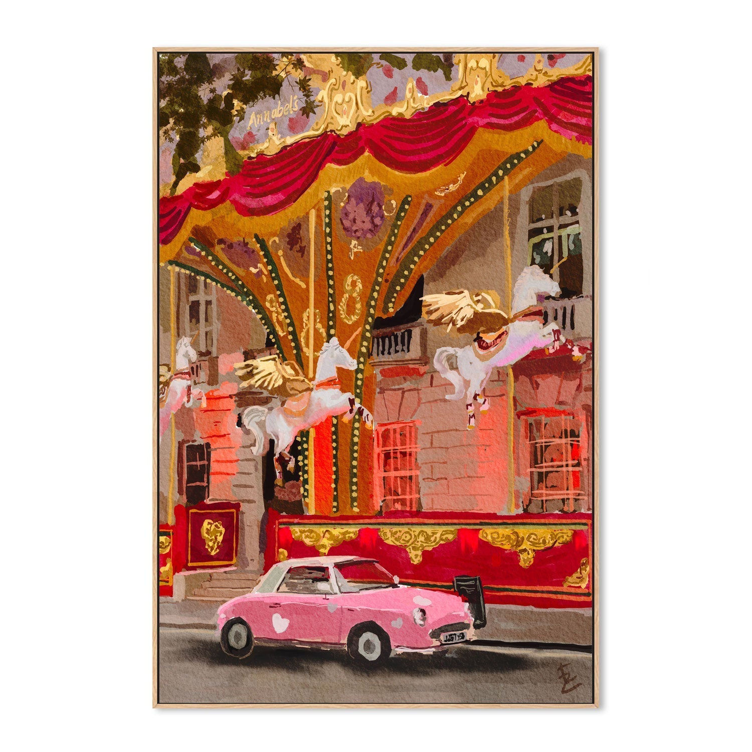 wall-art-print-canvas-poster-framed-My Pink Annabels Car , By Ekaterina Zagorska-4