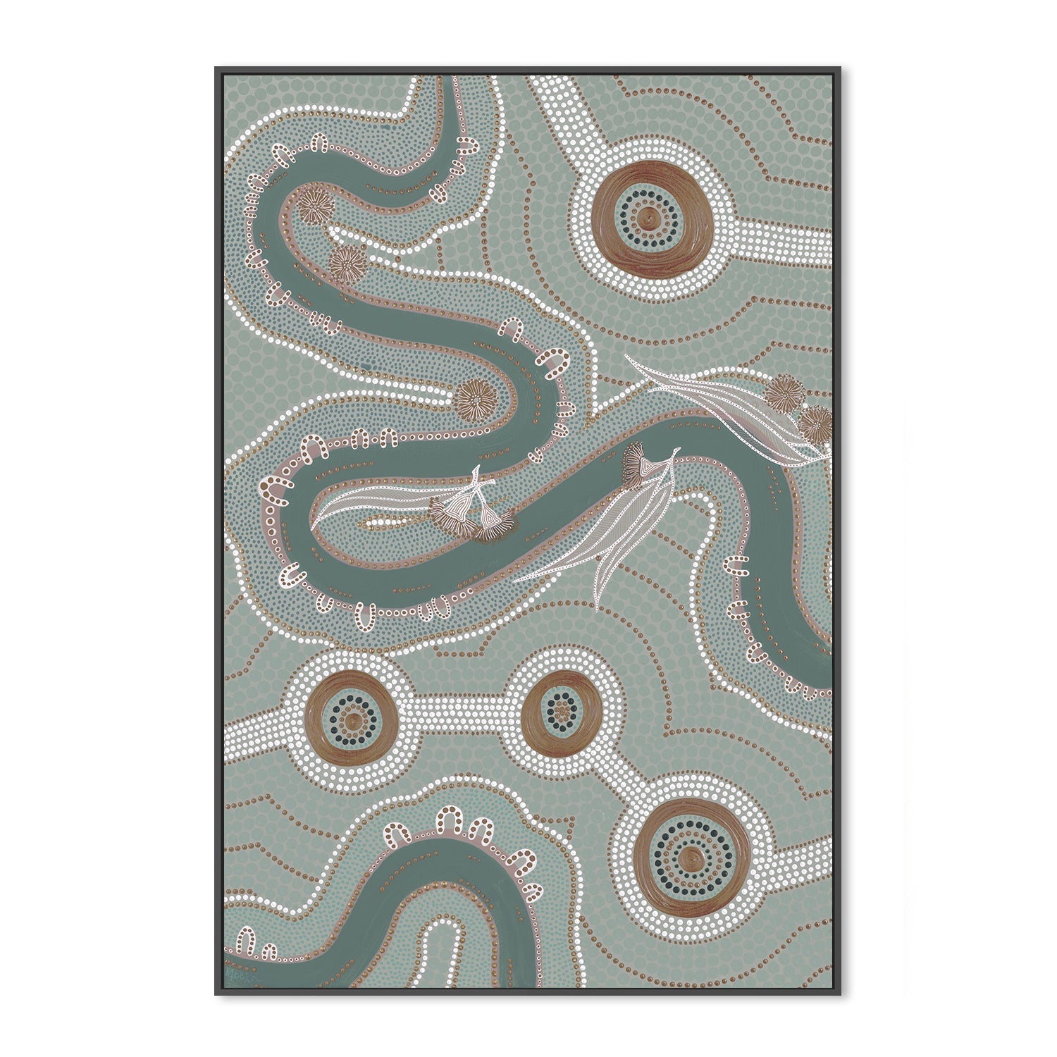 wall-art-print-canvas-poster-framed-Native Journey, Dusty Green Tone , By Domica Hill-3