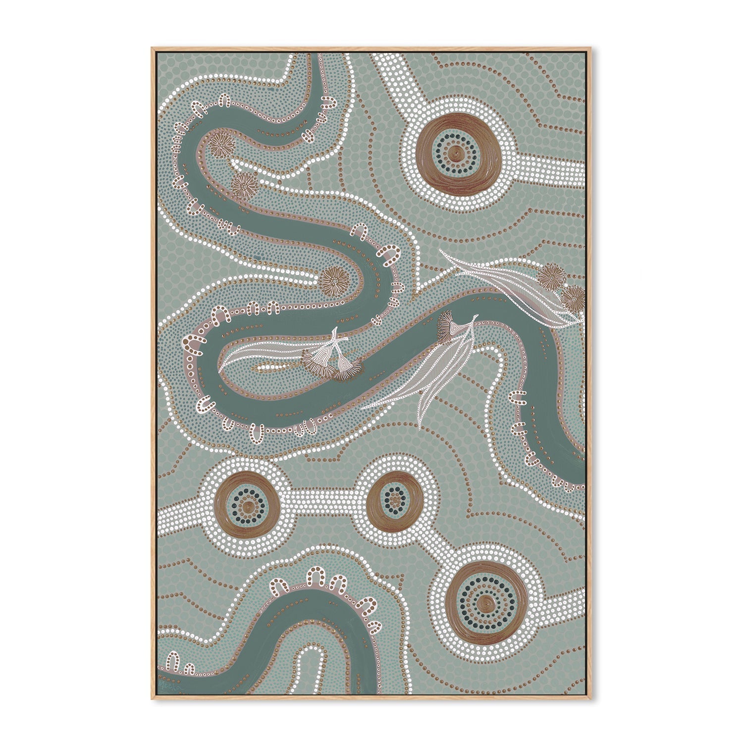 wall-art-print-canvas-poster-framed-Native Journey, Dusty Green Tone , By Domica Hill-4