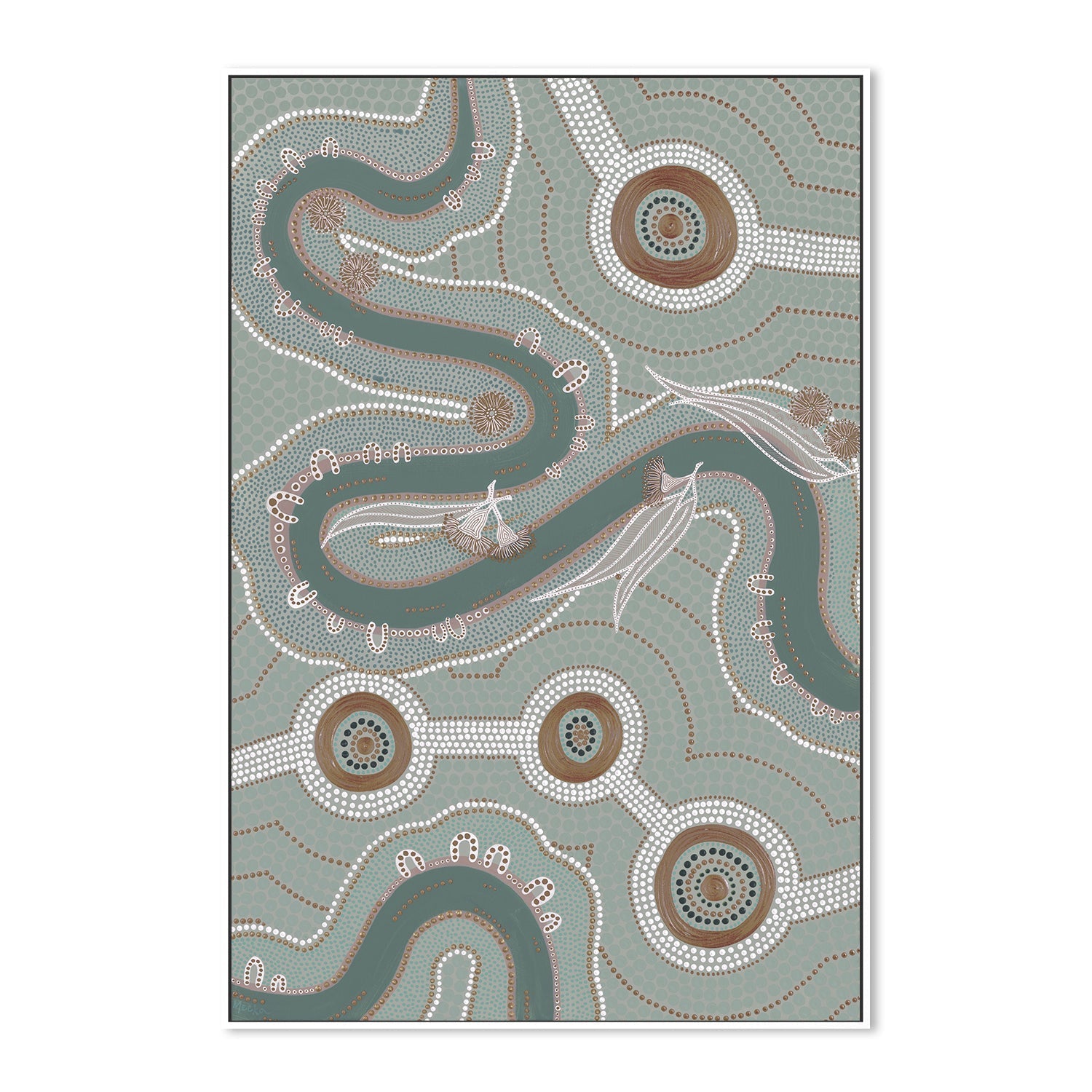 wall-art-print-canvas-poster-framed-Native Journey, Dusty Green Tone , By Domica Hill-5