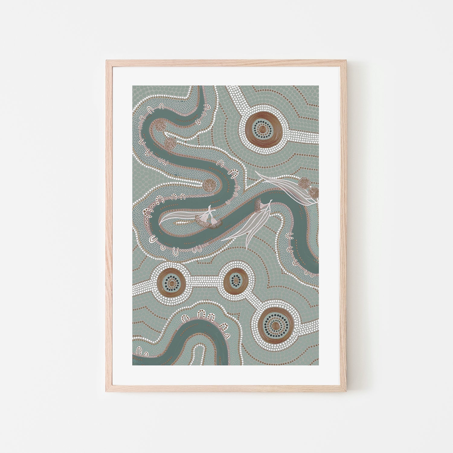 wall-art-print-canvas-poster-framed-Native Journey, Dusty Green Tone , By Domica Hill-6