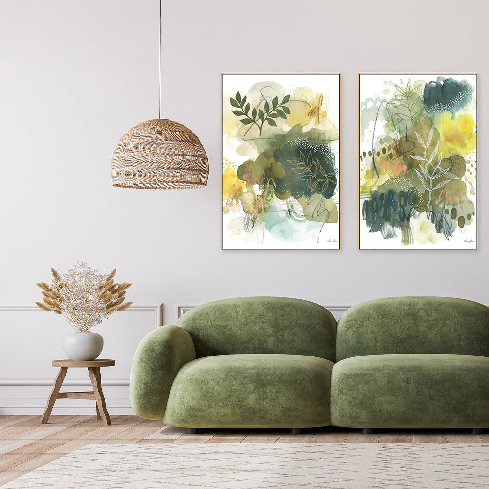 wall-art-print-canvas-poster-framed-Nature Gold, Set of 2-by-Laura Horn-Gioia Wall Art