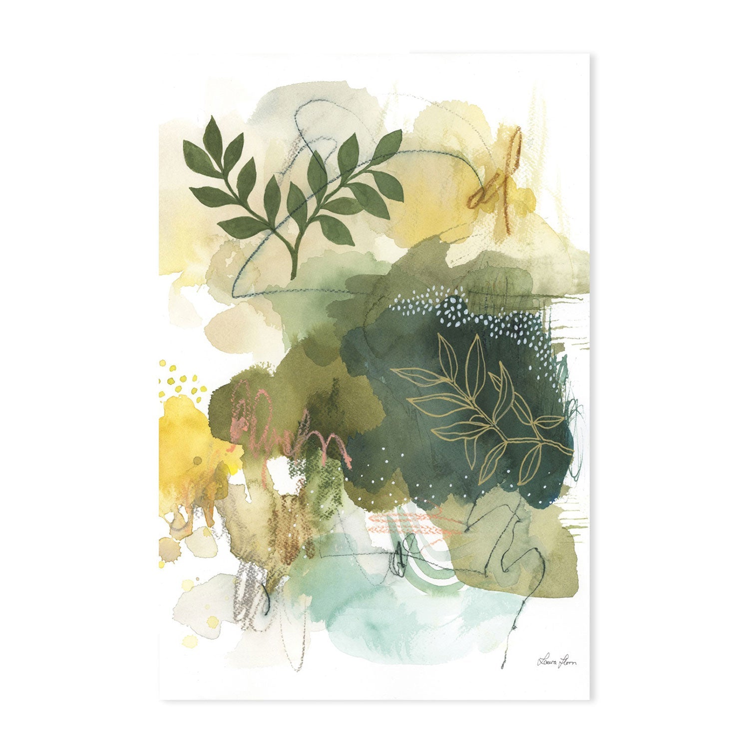 wall-art-print-canvas-poster-framed-Nature Gold, Set of 2-by-Laura Horn-Gioia Wall Art