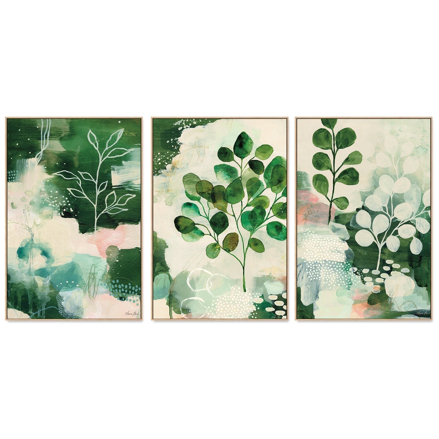 wall-art-print-canvas-poster-framed-Nature Story, Set of 3-by-Laura Horn-Gioia Wall Art