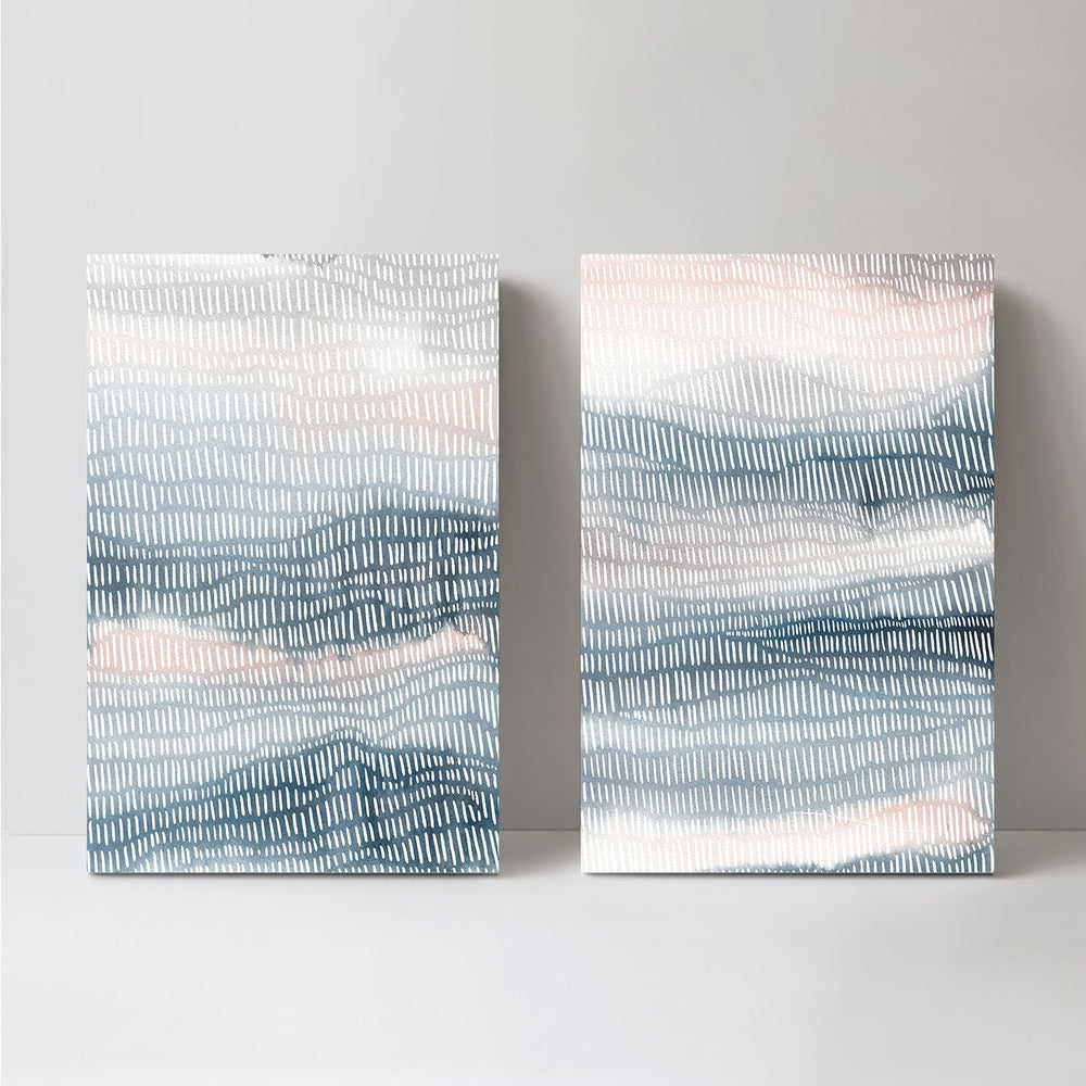 wall-art-print-canvas-poster-framed-Navy And Blush Abstract, Style A, Set Of 2-by-Emily Wood-Gioia Wall Art