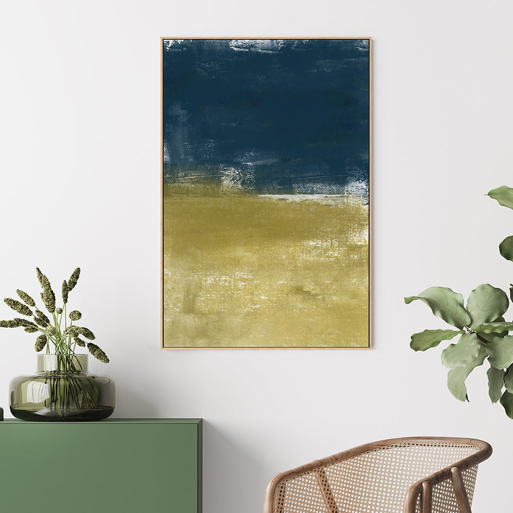 wall-art-print-canvas-poster-framed-Navy and Mustard Abstract , By Karine Tonial Grimm-GIOIA-WALL-ART