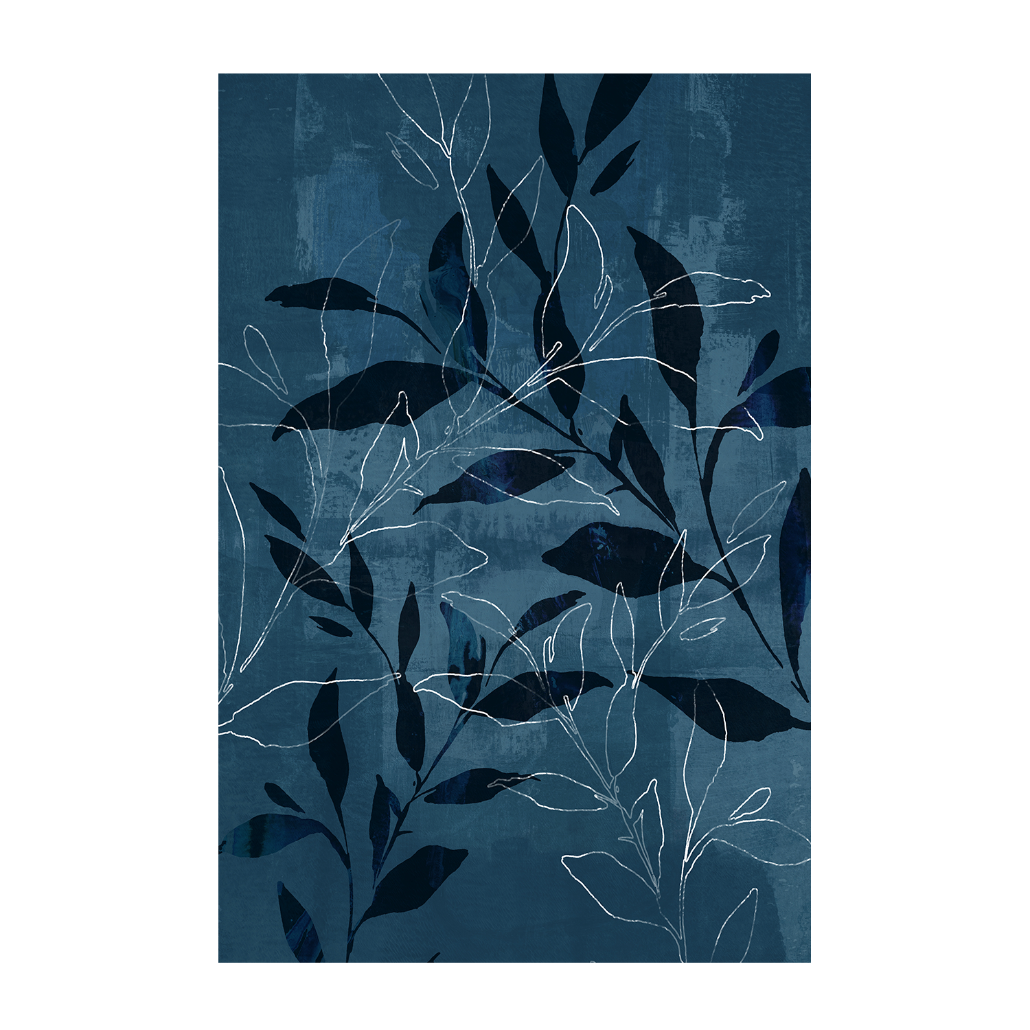 wall-art-print-canvas-poster-framed-Navy Botanical, Style A & B, Set of 2 , By Nina Blue-9