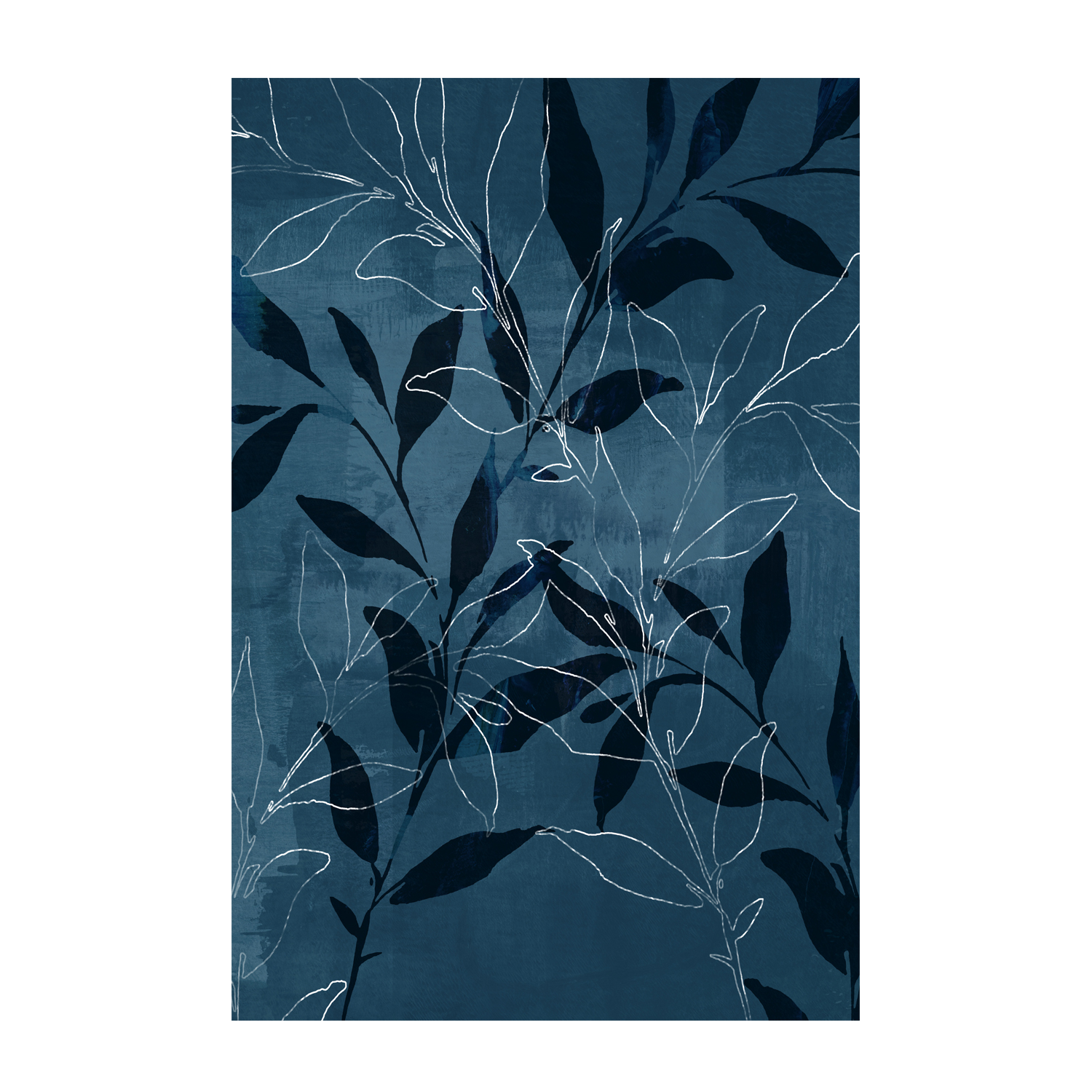 wall-art-print-canvas-poster-framed-Navy Botanical, Style A , By Nina Blue-1